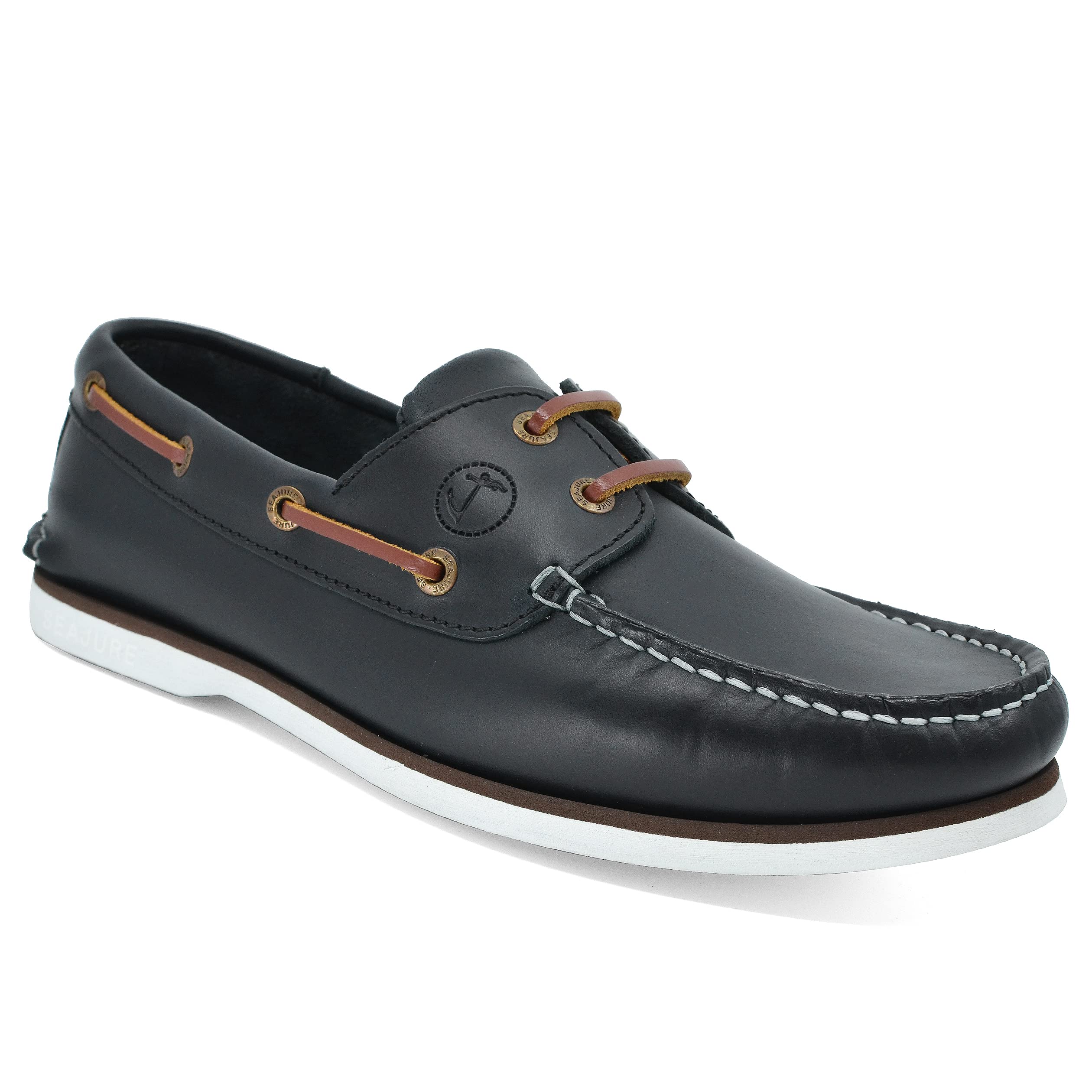 Seajure Damen Bootsschuhe Zlatni marineblaues Leder