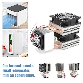 12V Peltier Cooler Semiconductor Refrigeration Cooling System DIY Kit Thermoelectric Cooler for Mini Air Conditioner or Cooling Device Radiator Cold Conduction