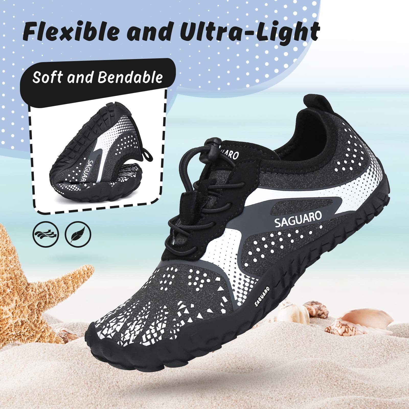 SAGUARO Niños Calzado Descalzos Zapatillas de Trail Niñas Transpirables Minimalistas Zapatillas de Deporte, 24-36 EU — view 5
