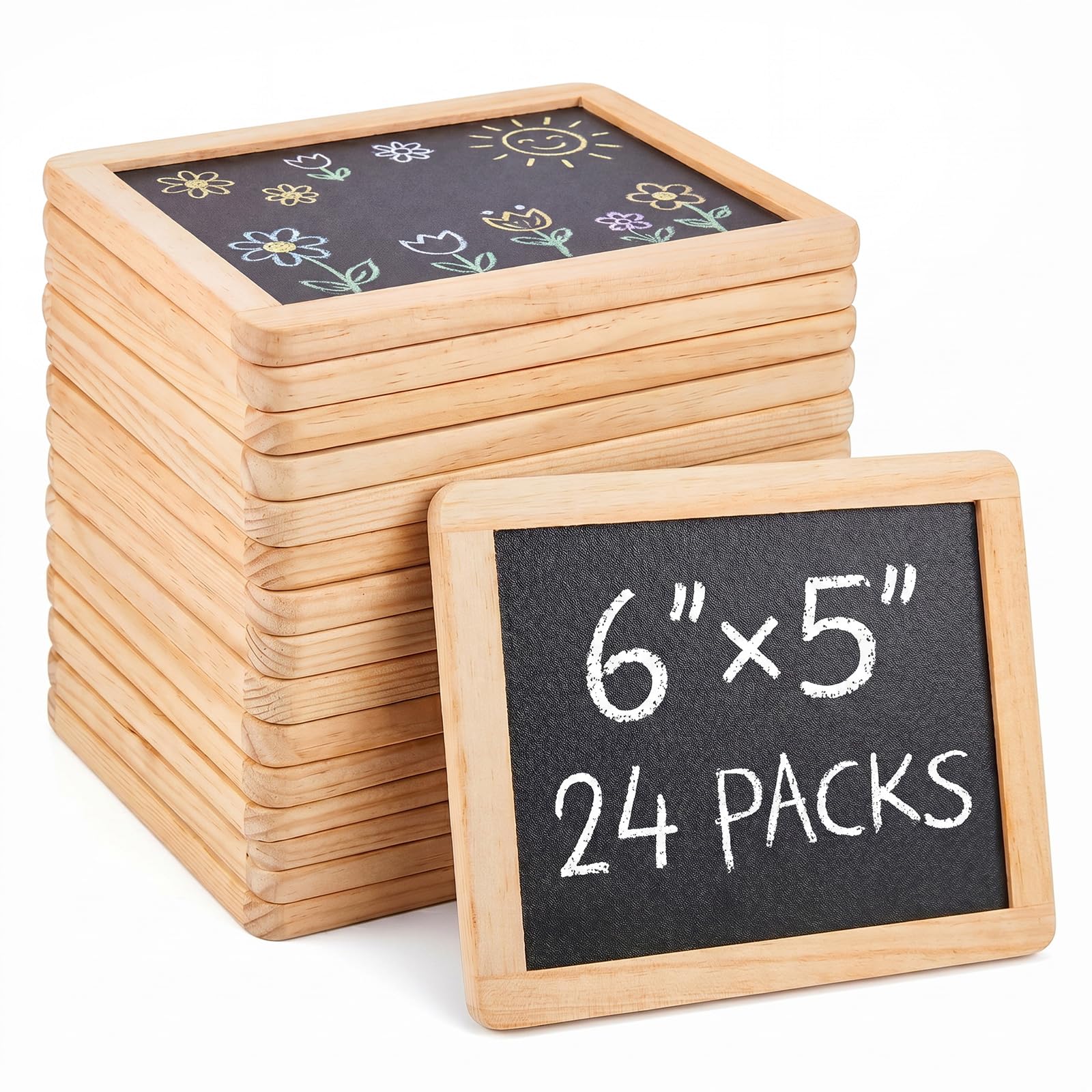 Lot de 24 mini tableaux noirs en ardoise - Fournitures scolaires pour salle de classe, fête, maison, bureau, mariage, anniversaire, 12 x 10 cm