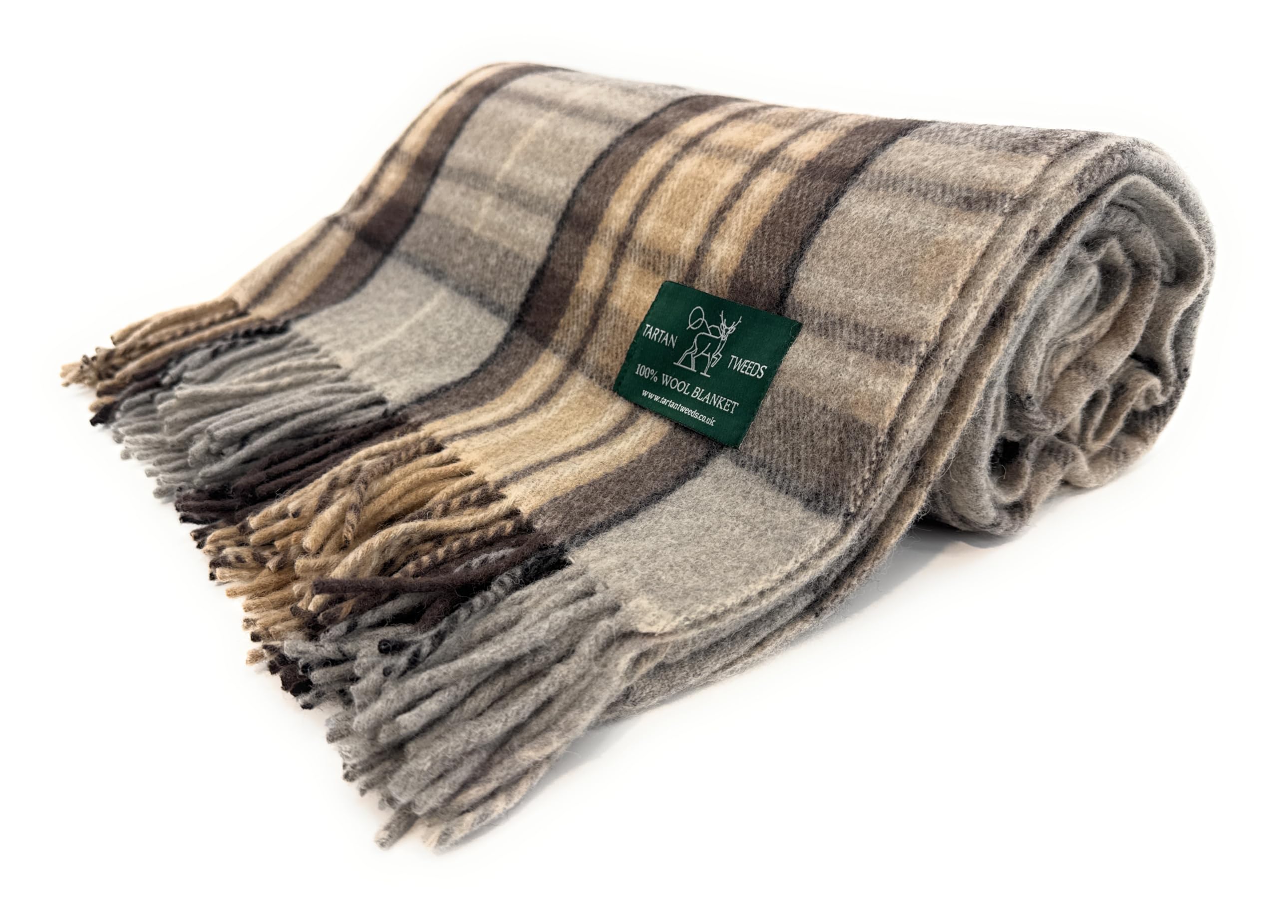 Large Wool Tartan Blanket, Fade Resistant, Bed, Cosy Sofa Throw (Mackeller)
