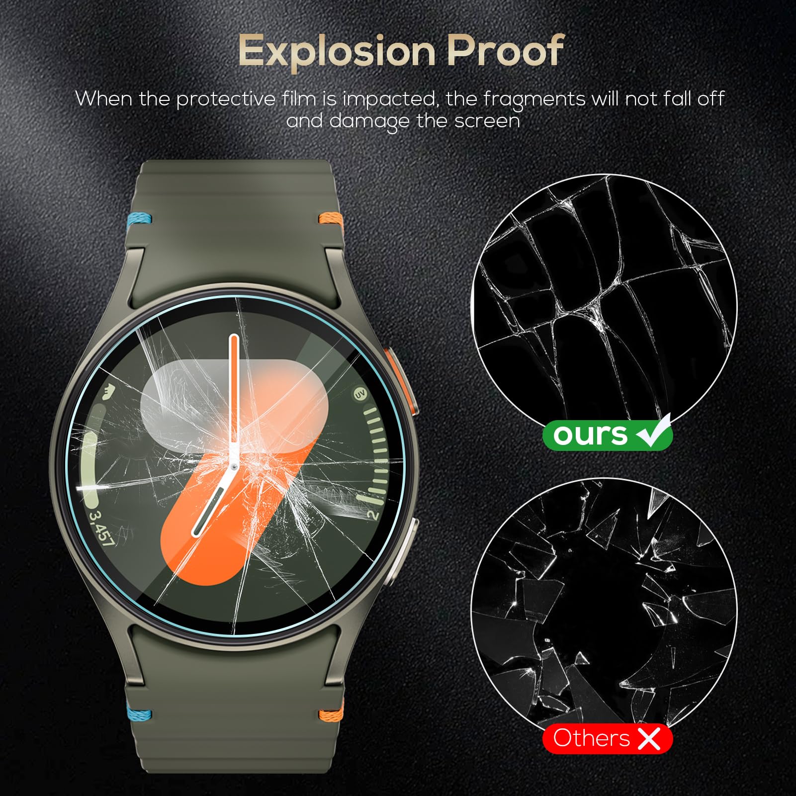 Folia ochronna na wyświetlacz do Samsung Galaxy Watch 7 / 6 / 5 / 4 mm, 44 mm, odporna na zarysowania HD, folia ochronna na wyświetlacz do zegarka Galaxy Watch 4/5/6/7, 44 mm