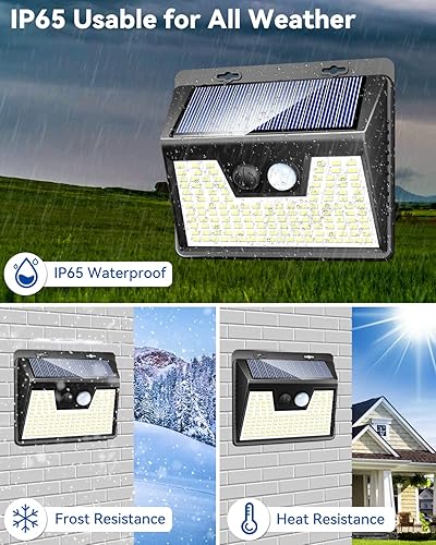 Miniatura 4 de Peasur Luces solares para exteriores 15 unidades140 LED, luz para exteriores con sensor de movimiento, ultra brillante, luces de seguridad
