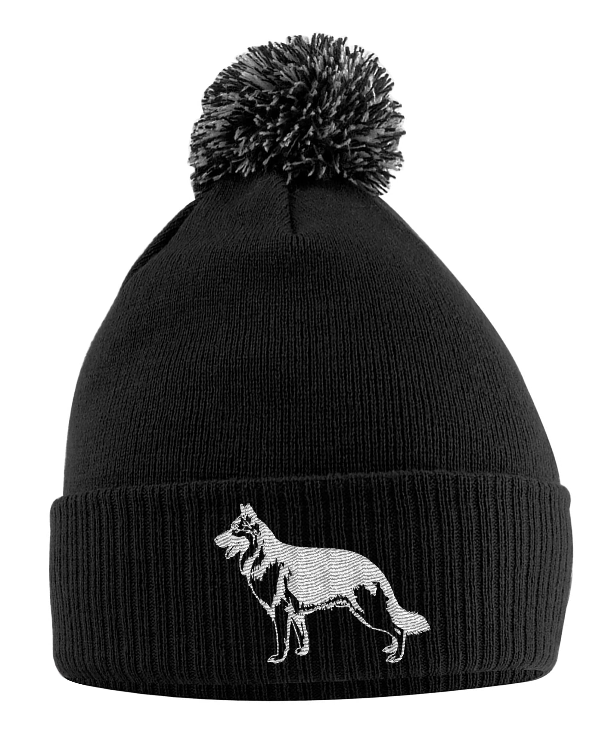 Purple Print HouseGerman Shepherd Bobble Hat - German Shepherd Beanie Hat with Bobble - Christmas Alsatian Dog Lover Gift Idea for Men Women Kids