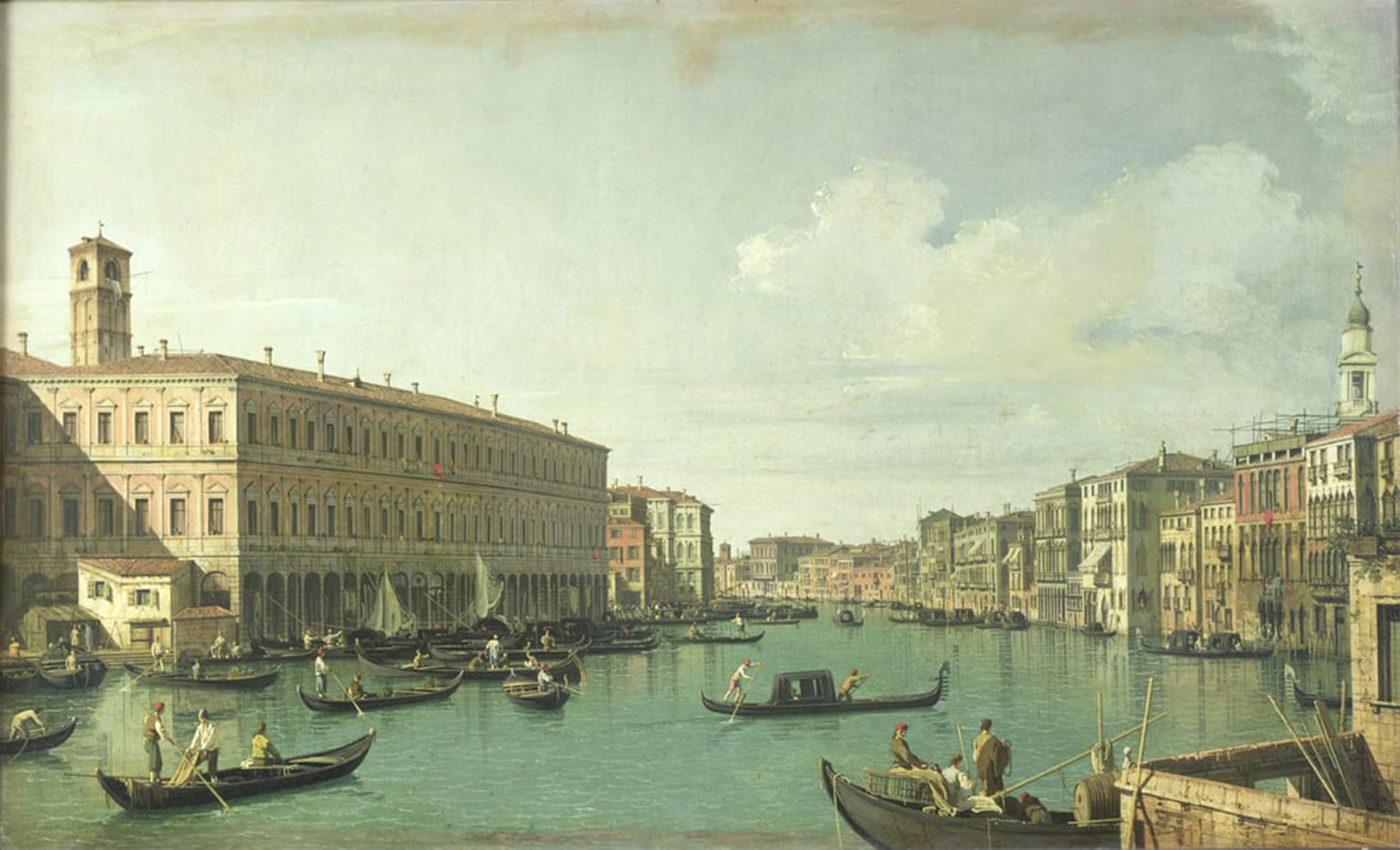 ARTXLXXBN Famous Art Print Poster Vintage Wall Art The Grand Canal from the Rialto Bridge by Antonio Canal Canvas Art Poster for Home Decor 60x90cm