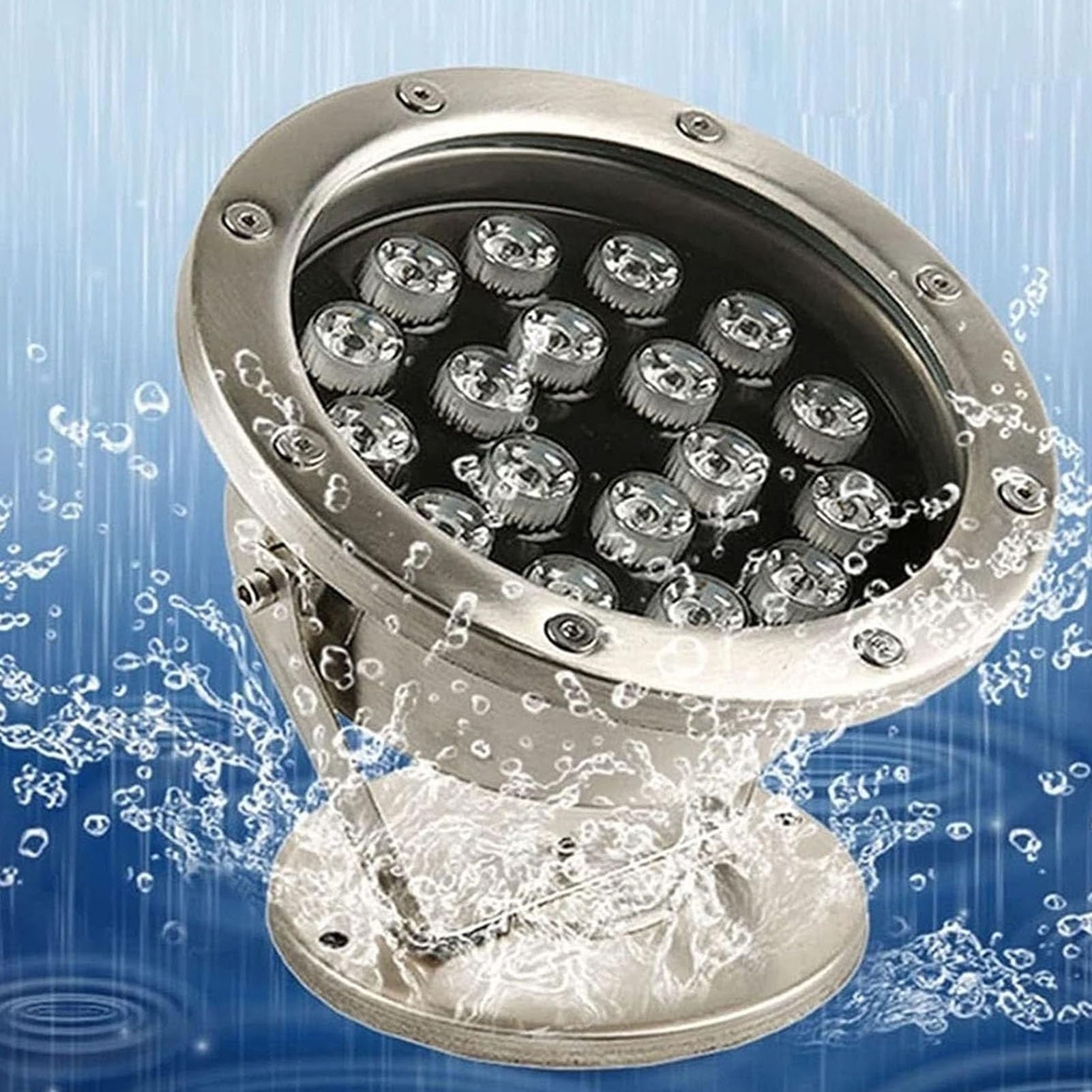 Projecteur LED Submersible pour Bassin Jardin Fontaine Piscine Et Cour 12 V Ip68 Blanc RGB 18 W Vert 36 W