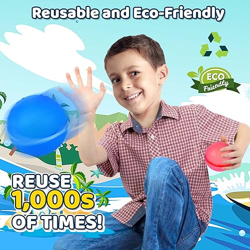 Miniatura 4 de Kikidex Globos de agua magnéticos reutilizables bola de agua autosellante de llenado rápido para piscina verano al aire libre patio playa juegos de