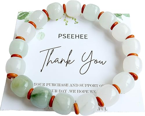 Miniatura 13 de Handmade Genuine Jade Abacus Shape Beaded Bracelet, Feng-shui Lucky Stone Chakra Healing Gemstone Crystal Beads Adjustable Bangle Stretch Jewelry