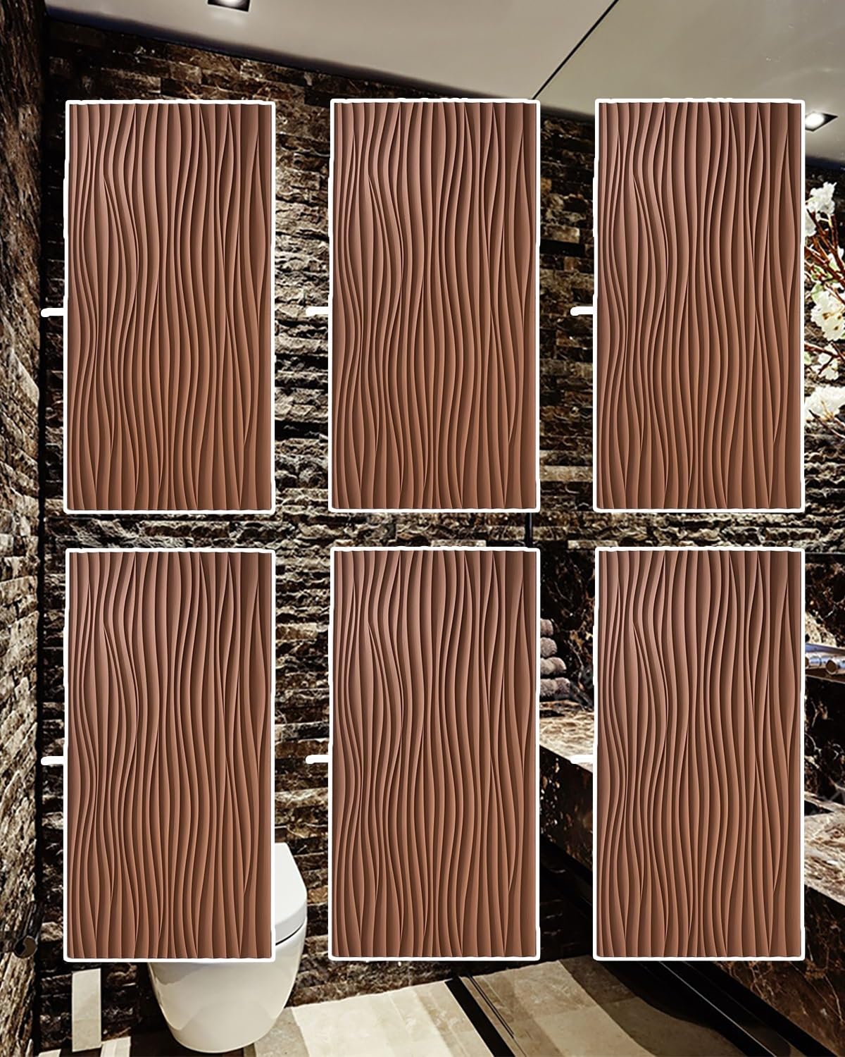 3D Wandpaneele für Innenarchitektur Lamellenstruktur Wainscoting Paneele Wasserdicht Wandverkleidung für Badezimmer und Wohnräume