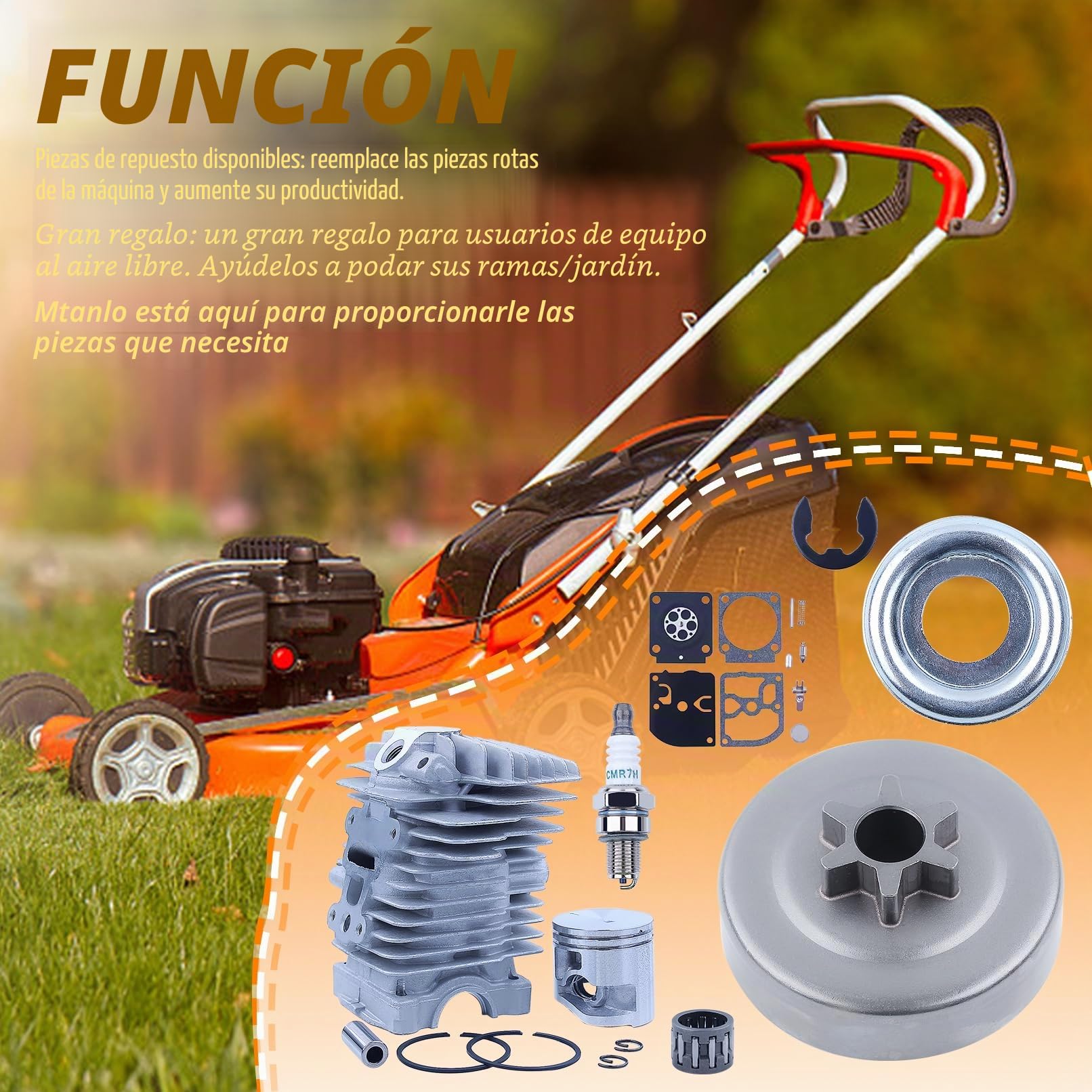 40MM Kit de Pistón de Cilindro de Gran Calibre, Cubierta de Piñón, Cojinete de Reparación de Carburador para Stihl MS211 MS181 MS171 MS171C MS181C MS211C, Piezas de Reparación de Motosierra