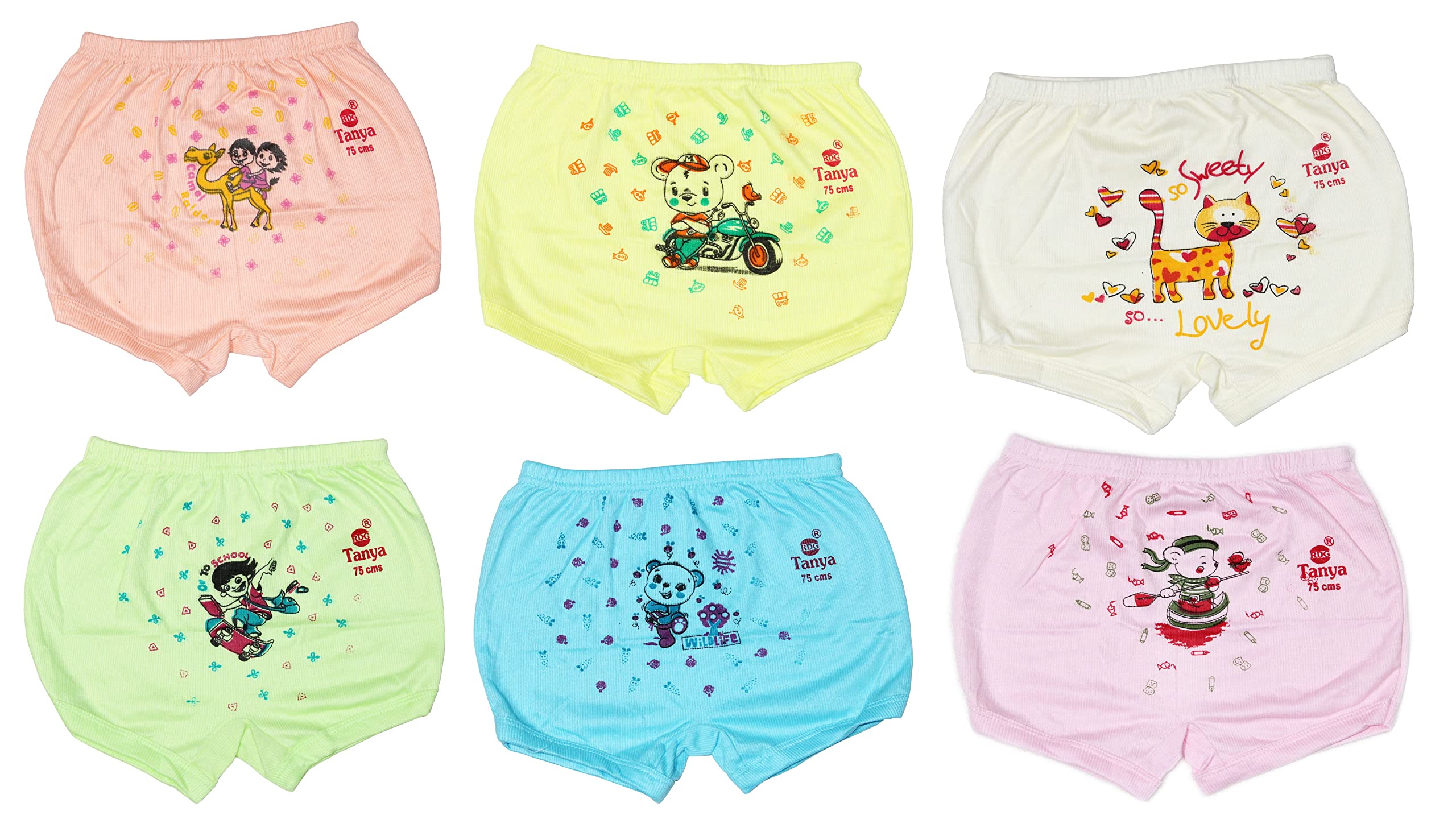 ketkar Bloomers Baby Girls & Baby Boys Soft Cotton Brief Panty Innerwear Drawer Comfortable & Regular Fit Bloomers for Kids Combo_Multicolor-picture-12