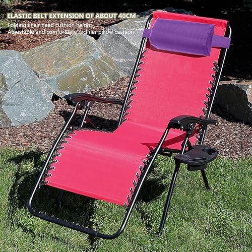 Miniatura 3 de Almohada para silla de descanso, cojín reclinable suave con banda elástica, almohada de altura ajustable para tumbona para cabeza y cuello, almohada