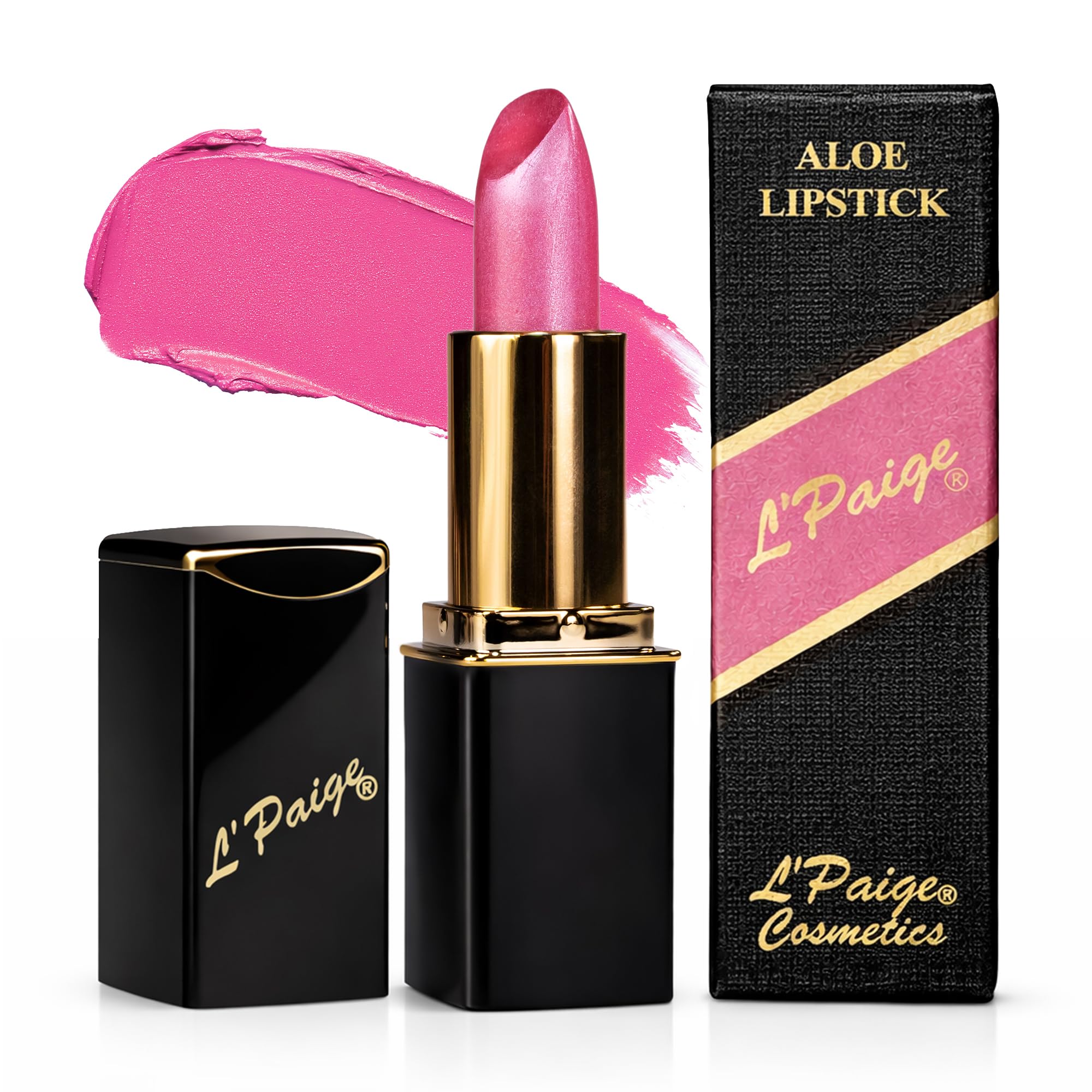 L’Paige Designer Lipstick – Frosted Amethyst Sheen in Cool Berry Pink, with Aloe Vera-Based, Long-Lasting, Moisturizing Formula for Smooth, Soft,