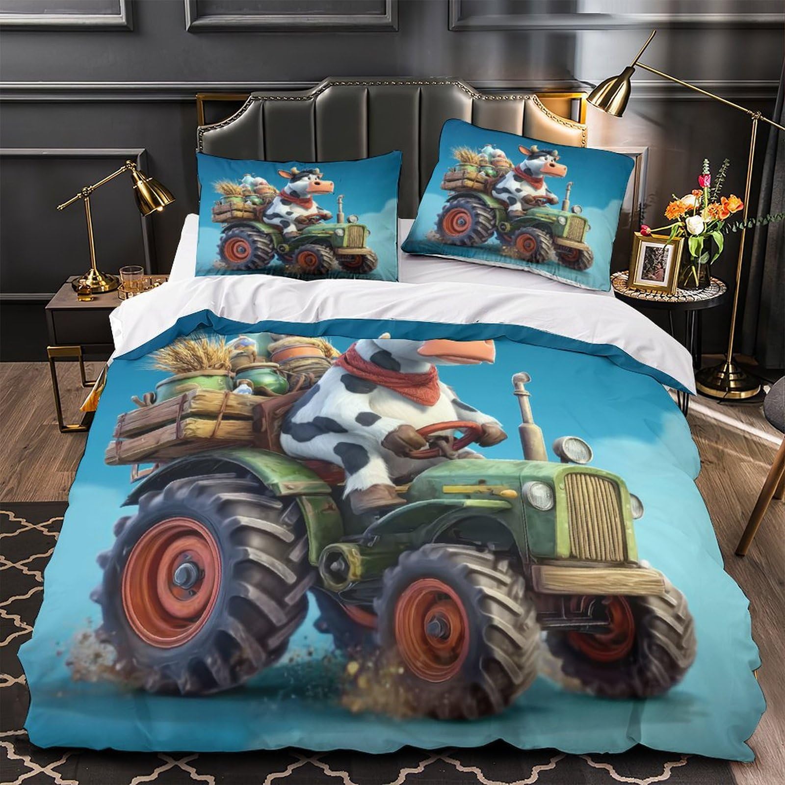 Parure de lit tracteur dessin animé pour transformer la chambre d'enfant