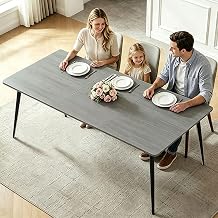 83" Modern Dining Table for 6-8 People, Large Wood Kitchen Table Home Office Desk, Metal Frame, Easy Assembly, for Living Room Outdoor Patio Rectangular Dinner Table, Gray