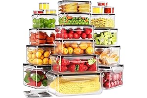 Airtight Food Storage Containers with Leakproof Lids and Stackable Design 40Pcs