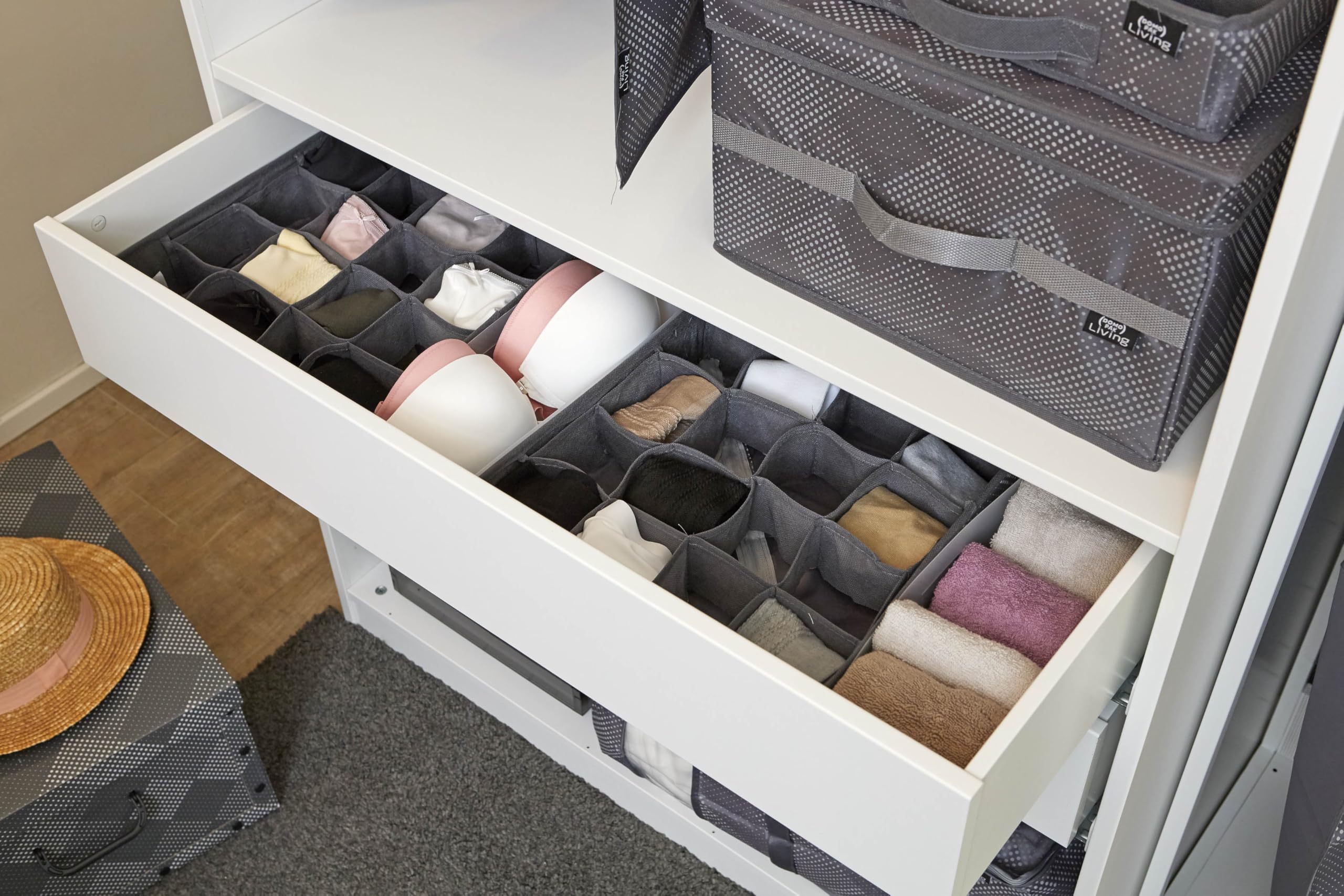 DOMO PAK LIVING Pixel Divider 16 Compartments, Grey, 32x32x8 cm - Image 2
