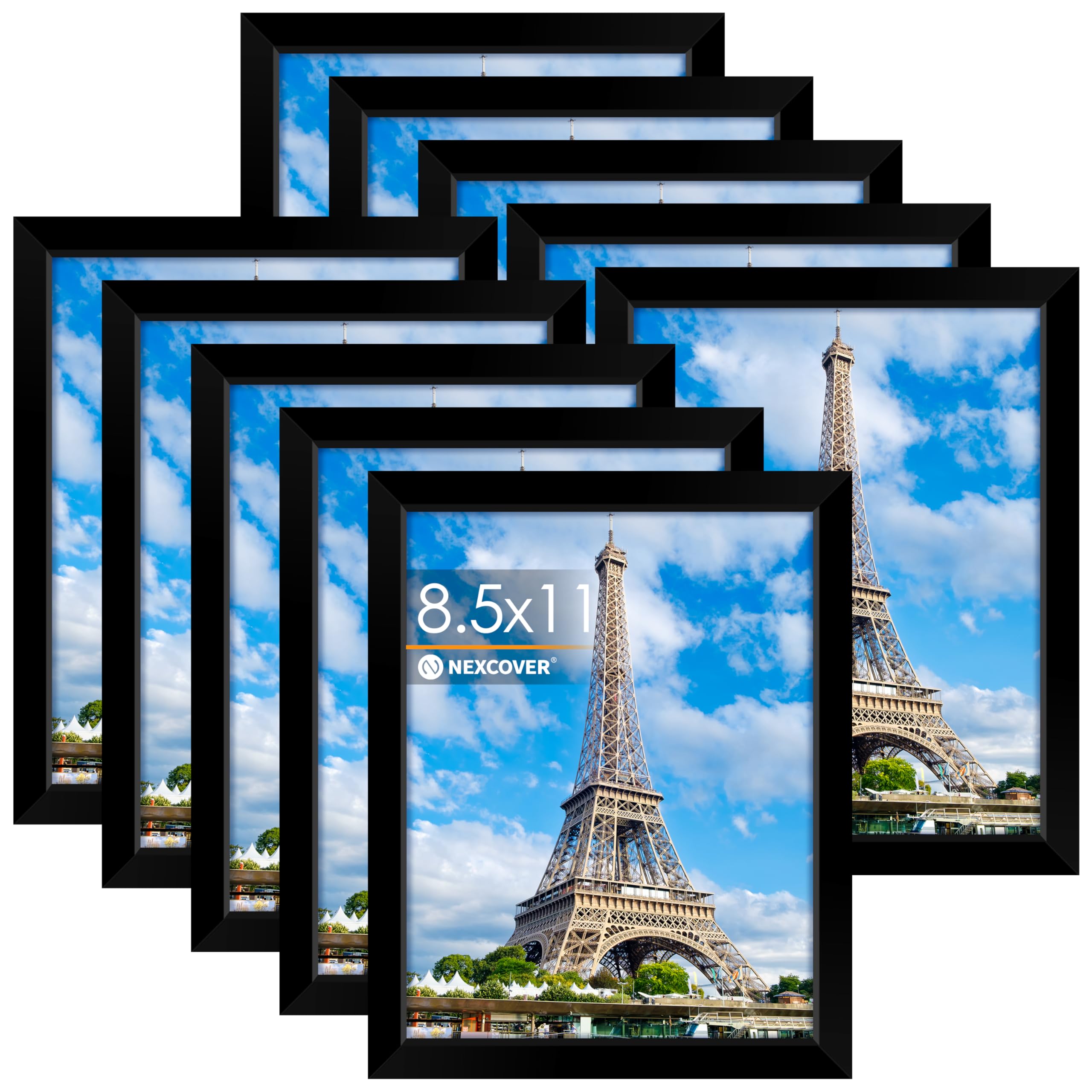 NEXCOVER 8.5x11 Picture Frame Black 10PK