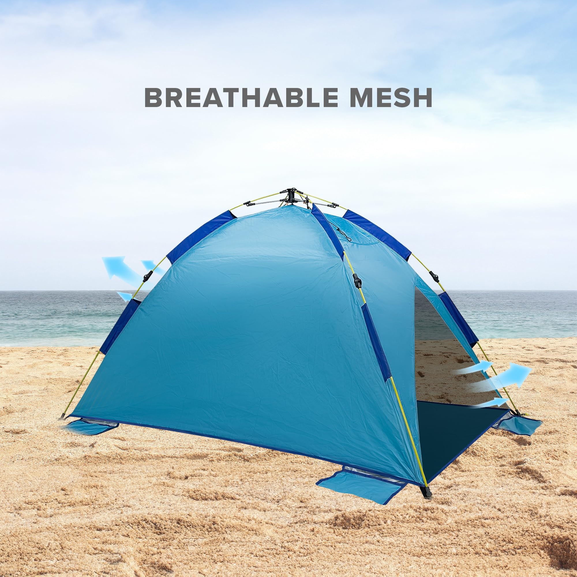 Outdoors Professional Pop Up Beach Tent for 2-4 Person | Sun Shelter +UV40 Protection | Easy Setup | Portable | Water Resistant