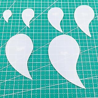 Set of 6 Feather Shape Sashiko Stencils for Quilting and Embroidery, Premium Acrylic Quilting Templates - Buy now