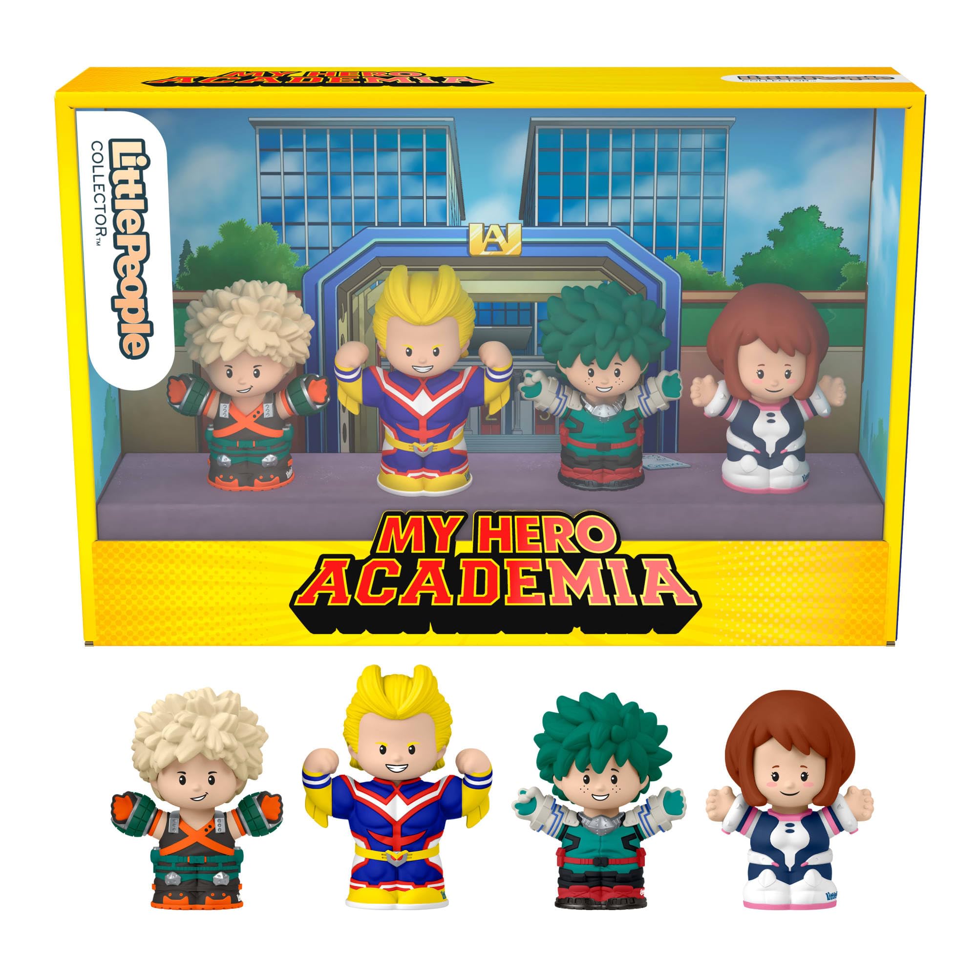Little People Collector My Hero Academia Anime Series Special Edition Set, 4 Character Figures for Adults & Fans in Display Box