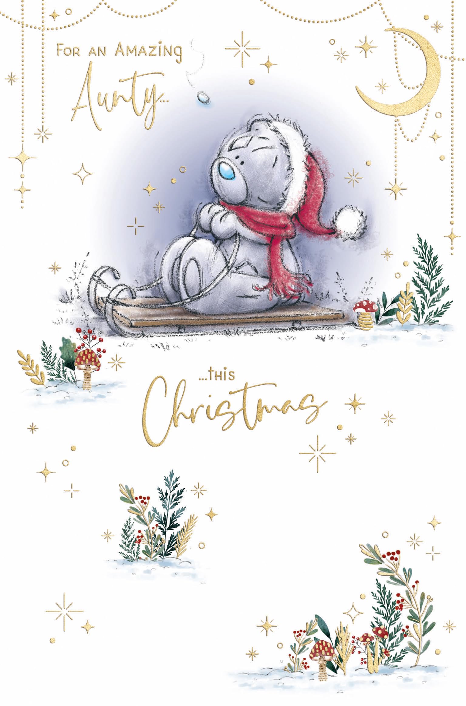 Me To You Tatty Teddy Christmas Card To An Amazing Aunty - 5x8ins - Official Collection