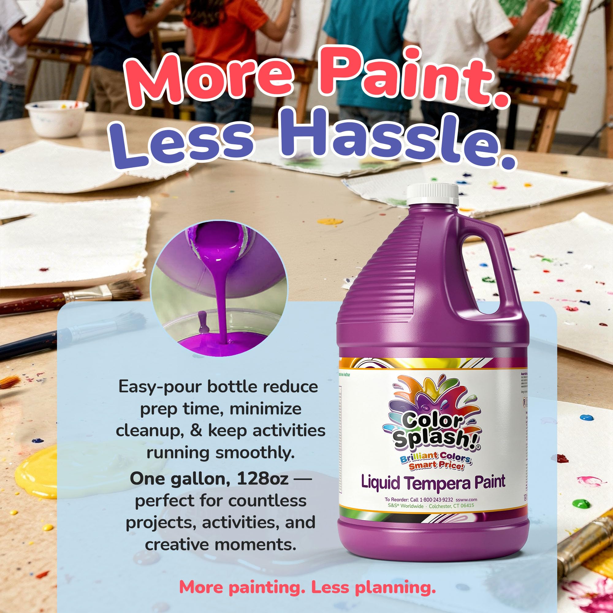 S&S Worldwide Violet Color Splash Tempera Peinture Gallon