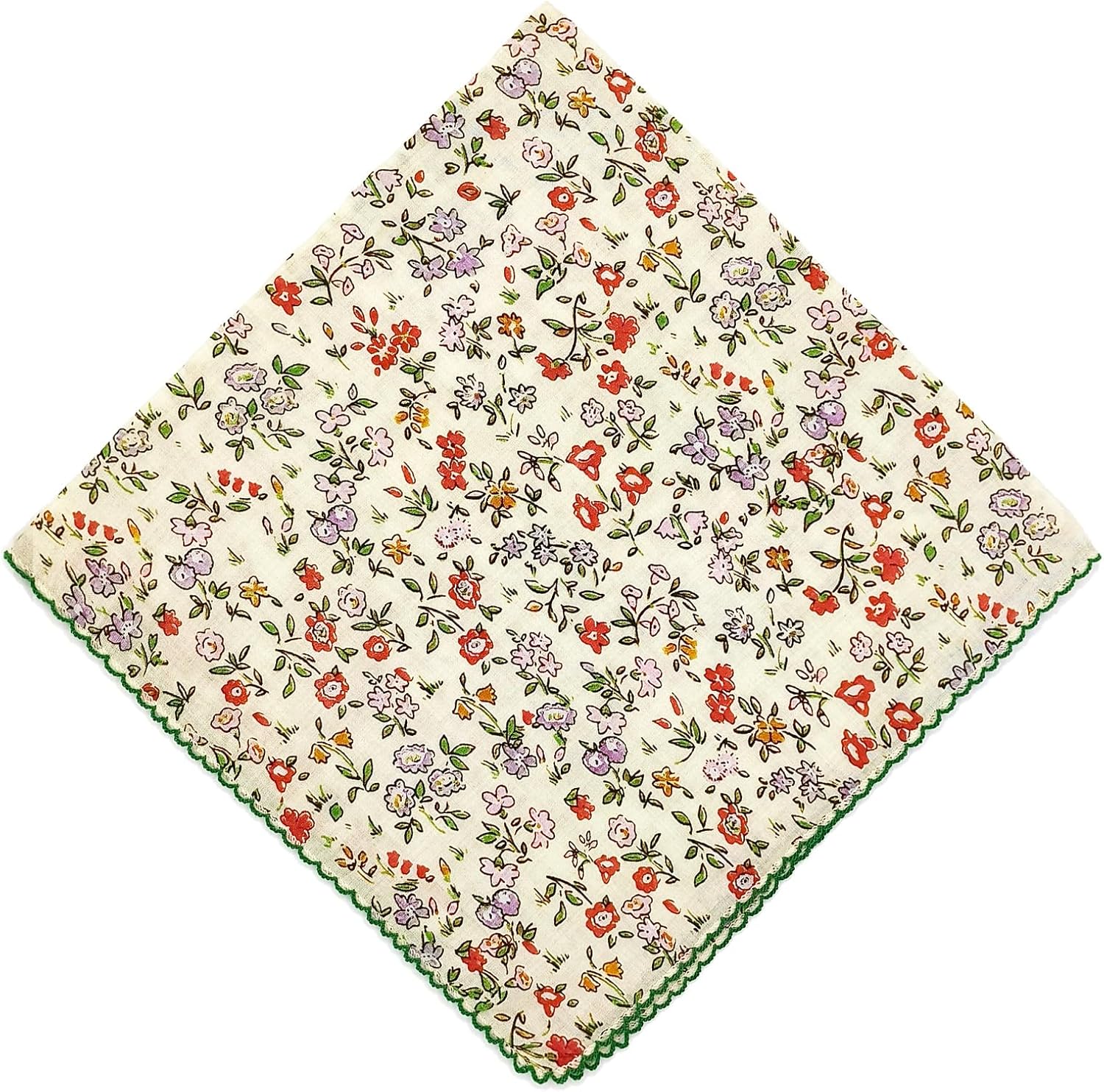 4 Pack 100% Cotton Bandanas for Women 21x21 inches - Assorted Floral Printed Head Scarves, Kerchiefs Set - Image 4