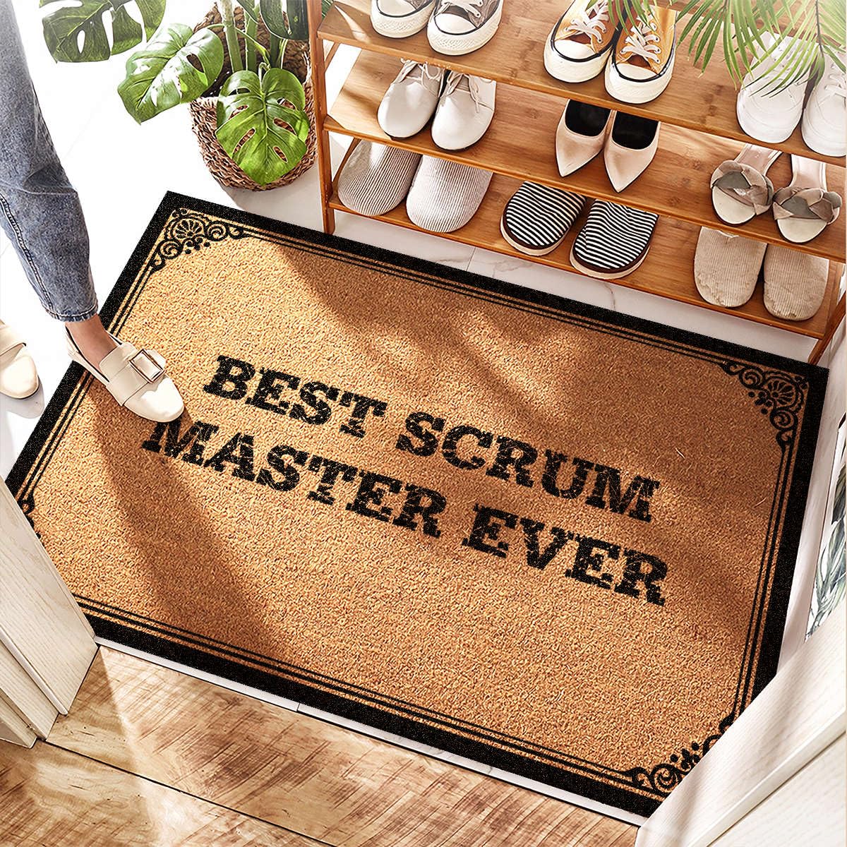 Tapis de porte meilleur Scrum Master Ever idée cadeau humour pour bureau et entrée
