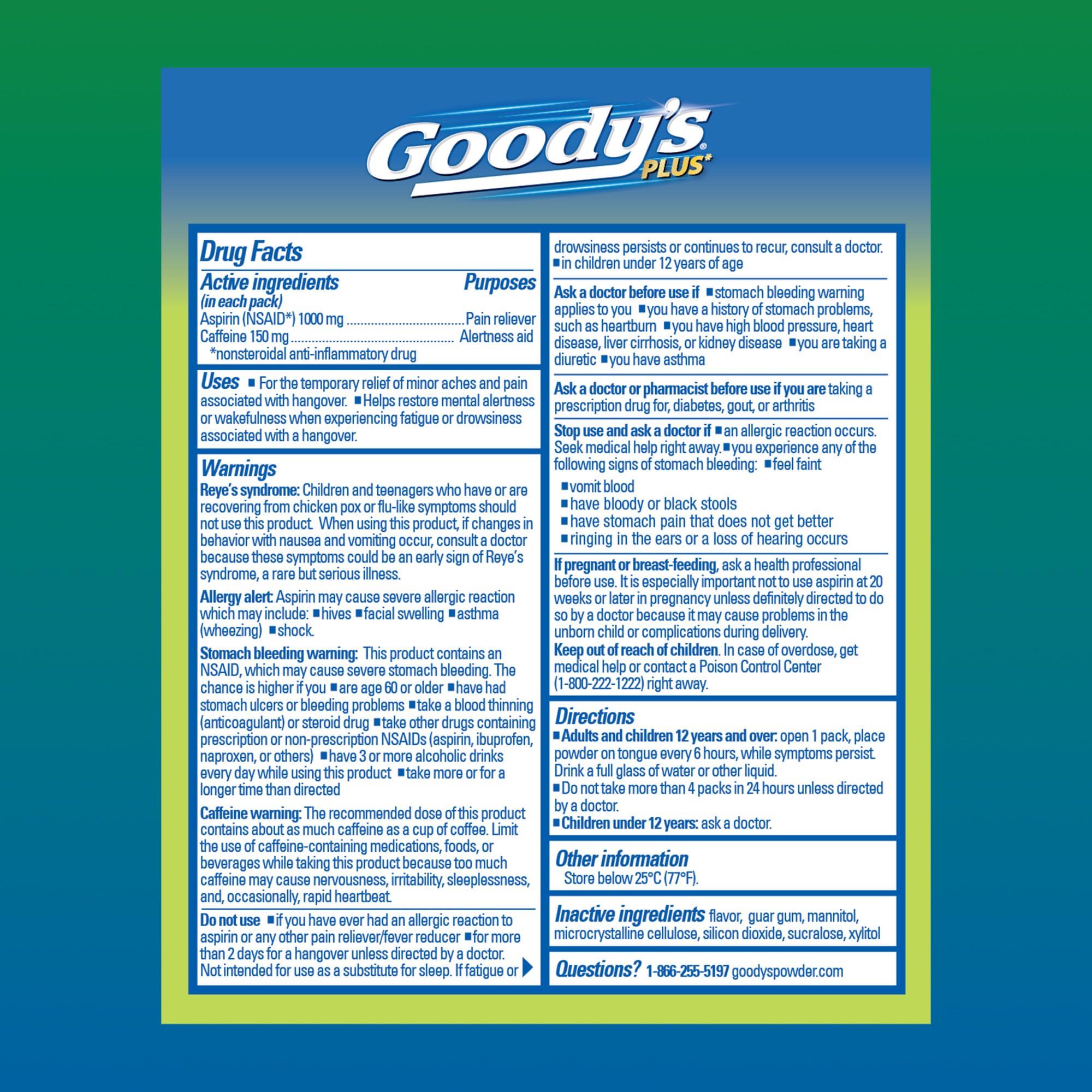 Goody's Headache Relief & Mental Alertness Powder, Strawberry Citrus, 16 Ct — Amazon image 7