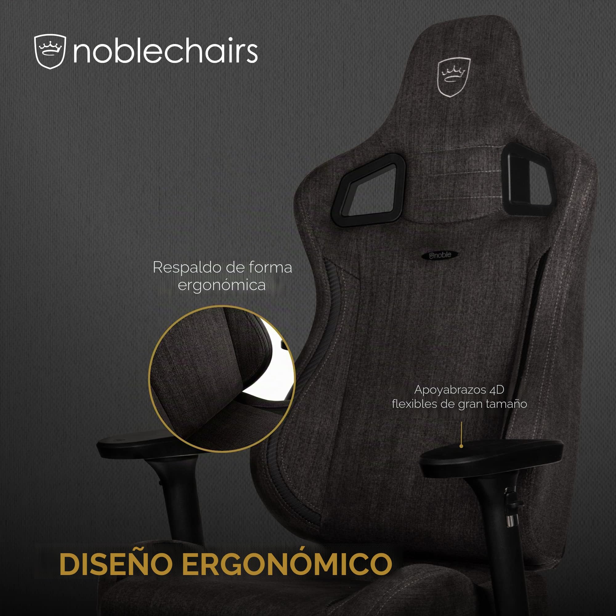 Noblechairs Epic TX Silla de Oficina Ergonómica Tela TX | Silla de oficina ergonómica, con ruedas, ideal escritorio y teletrabajo