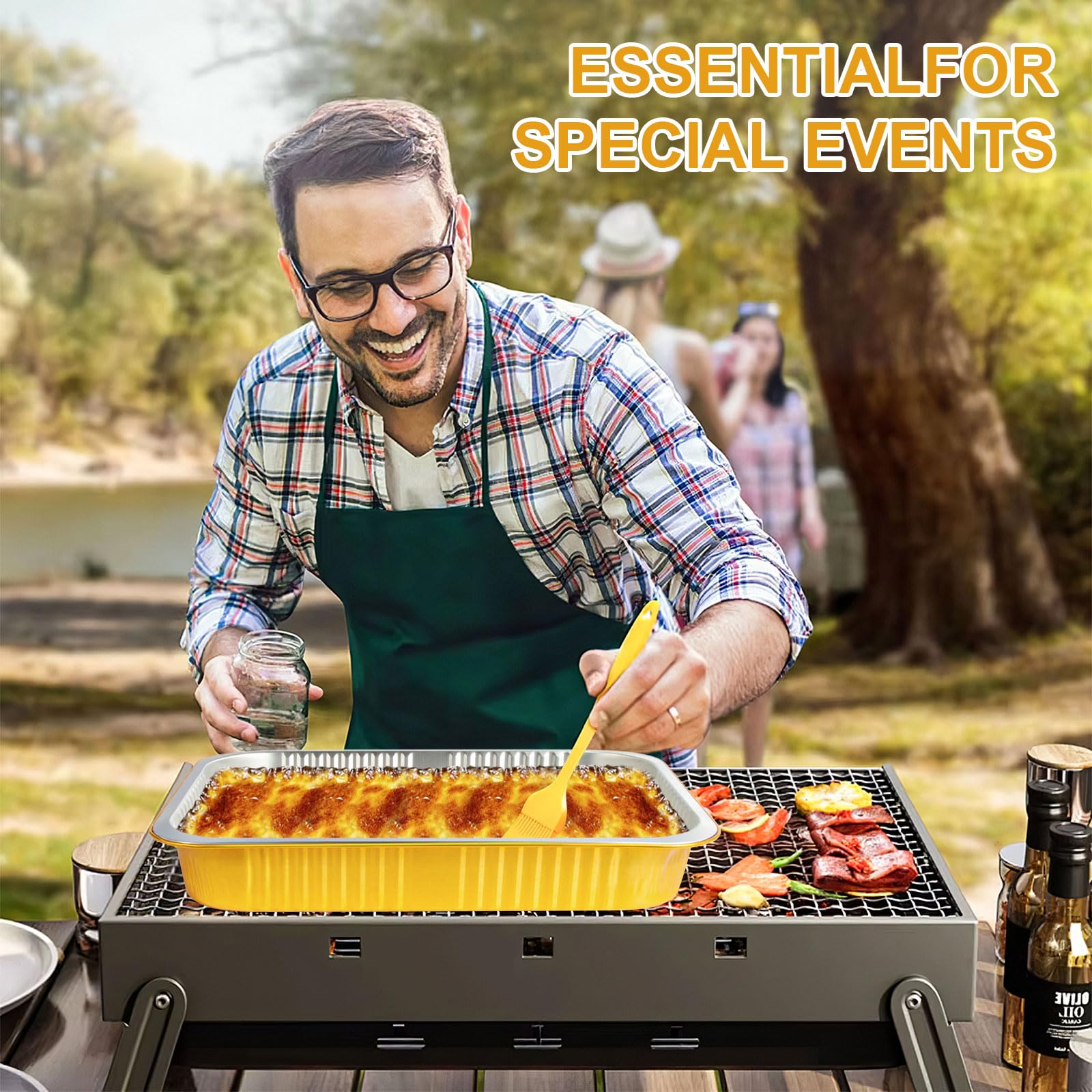 Set di 6 scaldavivande usa e getta per buffet, forniture per catering, buffet, campeggi all'aperto, in alluminio, set per catering, feste, catering (500 ml)