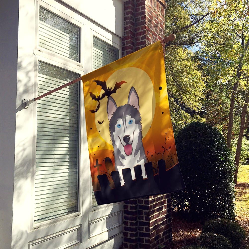 Caroline's Treasures BB1776CHF Halloween Alaskan Malamute House Flag Large Porch Sleeve Pole Decorative Outside Yard Banner Artwork Wall Hanging, Polyester, House Size, Multicolor