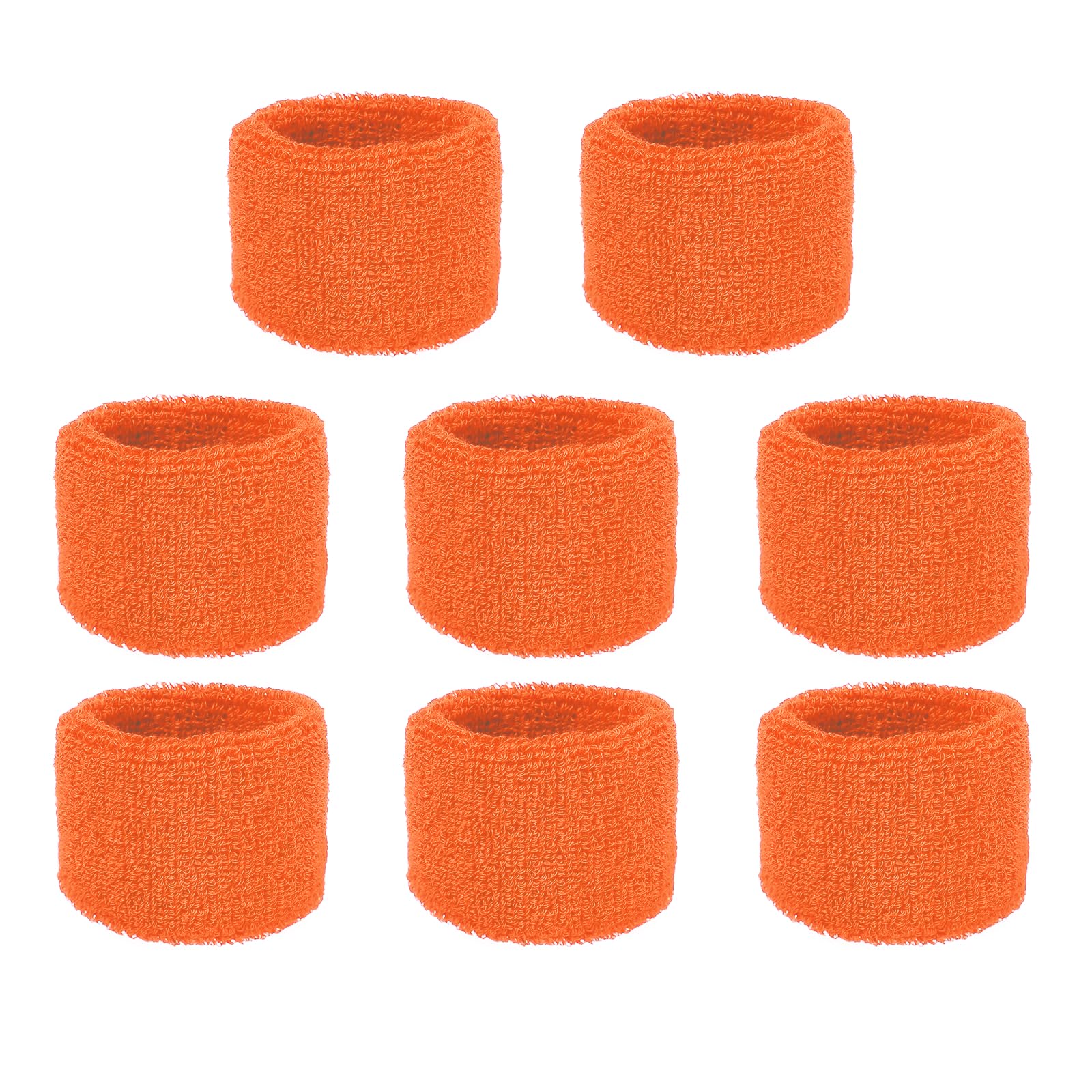 YELARXI Wrist Bands for Sweat, Sports Wrist Sweat Bands, Sports Wristband Sweatbands Breathable Absorbent Tennis Wristbands 8 Pcs & Orange -Fitting for Basketball/Football/Gym — image 1