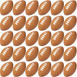 Blulu 30 Pack Mini Foam Football Stress Balls 2.17" Bulk - Realistic Brown Toys for Kids Parties, School Favors, Stress Relief & Homecoming Games