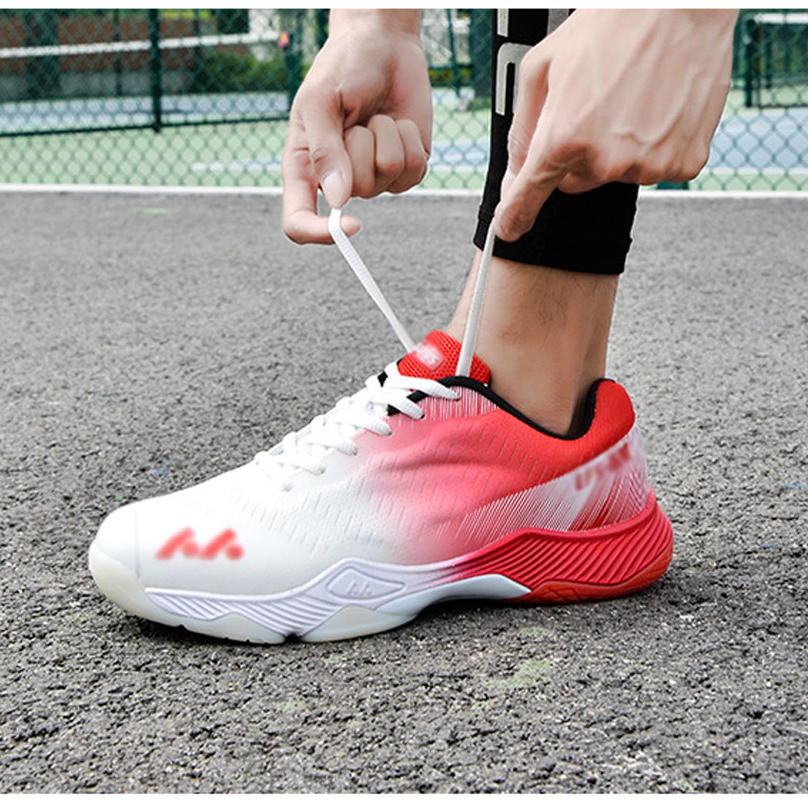 Buty Do Badmintona Dla Dorosłych Mężczyzn Kobiet Lekkie, Oddychające Tenisowe Trampki Do Squasha Extra Wide Do Siatkówki Pickleball, Green, 39 EU