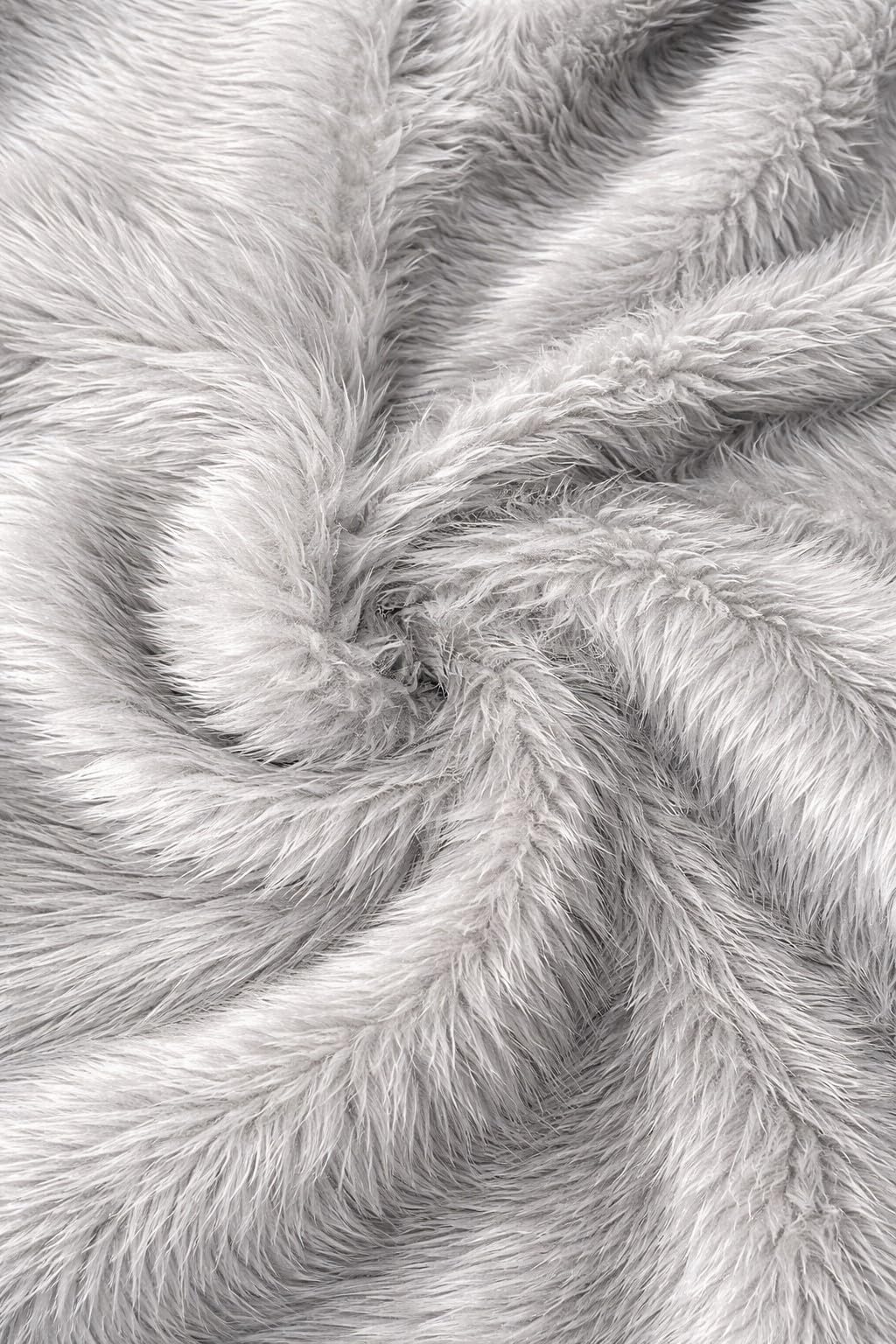 Plain Fun Faux Fur Fabric Material Silver Grey, 1/4Mtr - 75cmx50cm