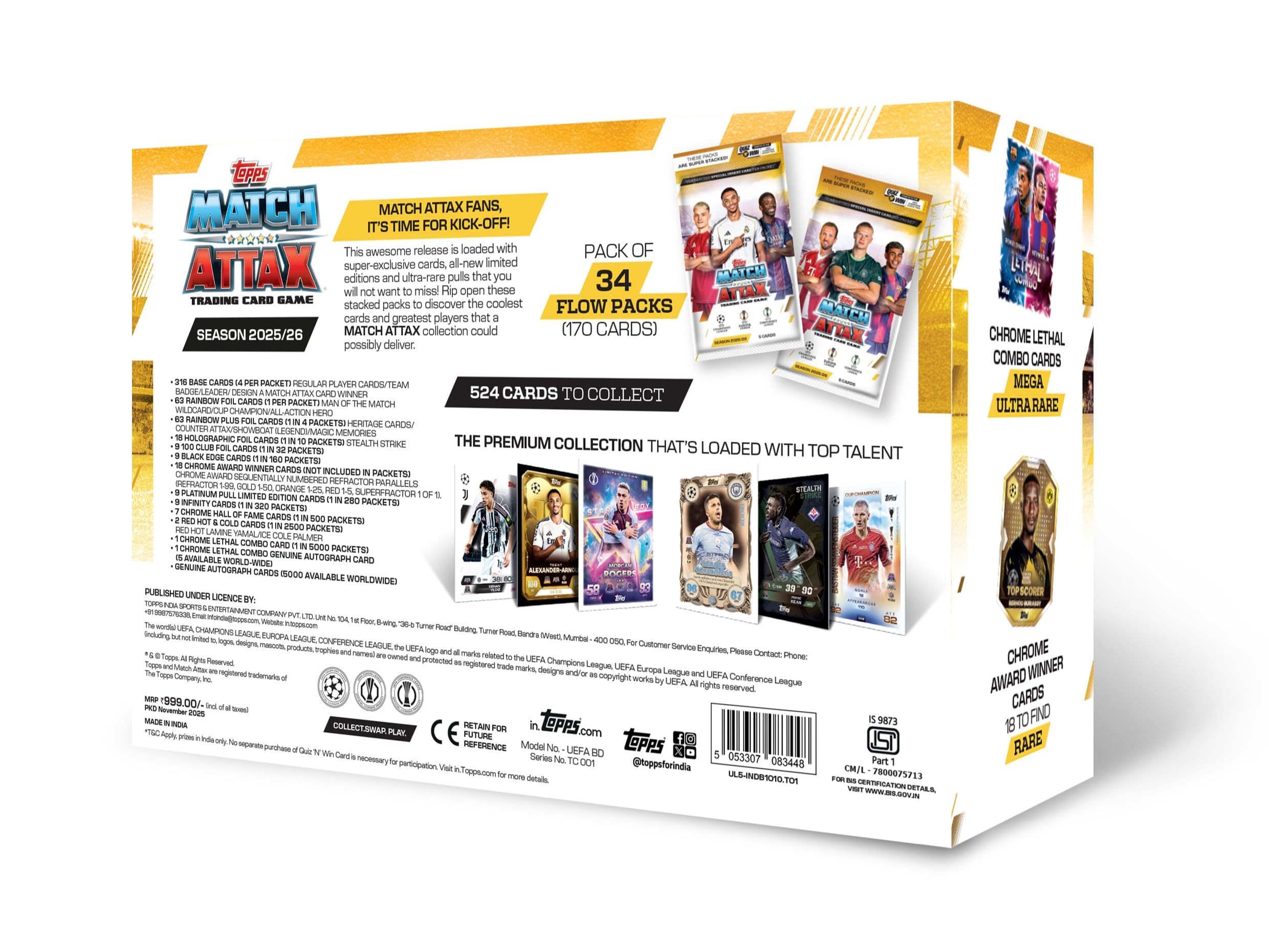 Topps UEFA Champions League Match Attax 2025-26 Trading and Collectible Card Game (Flow Pack of 34) — Amazon image 2