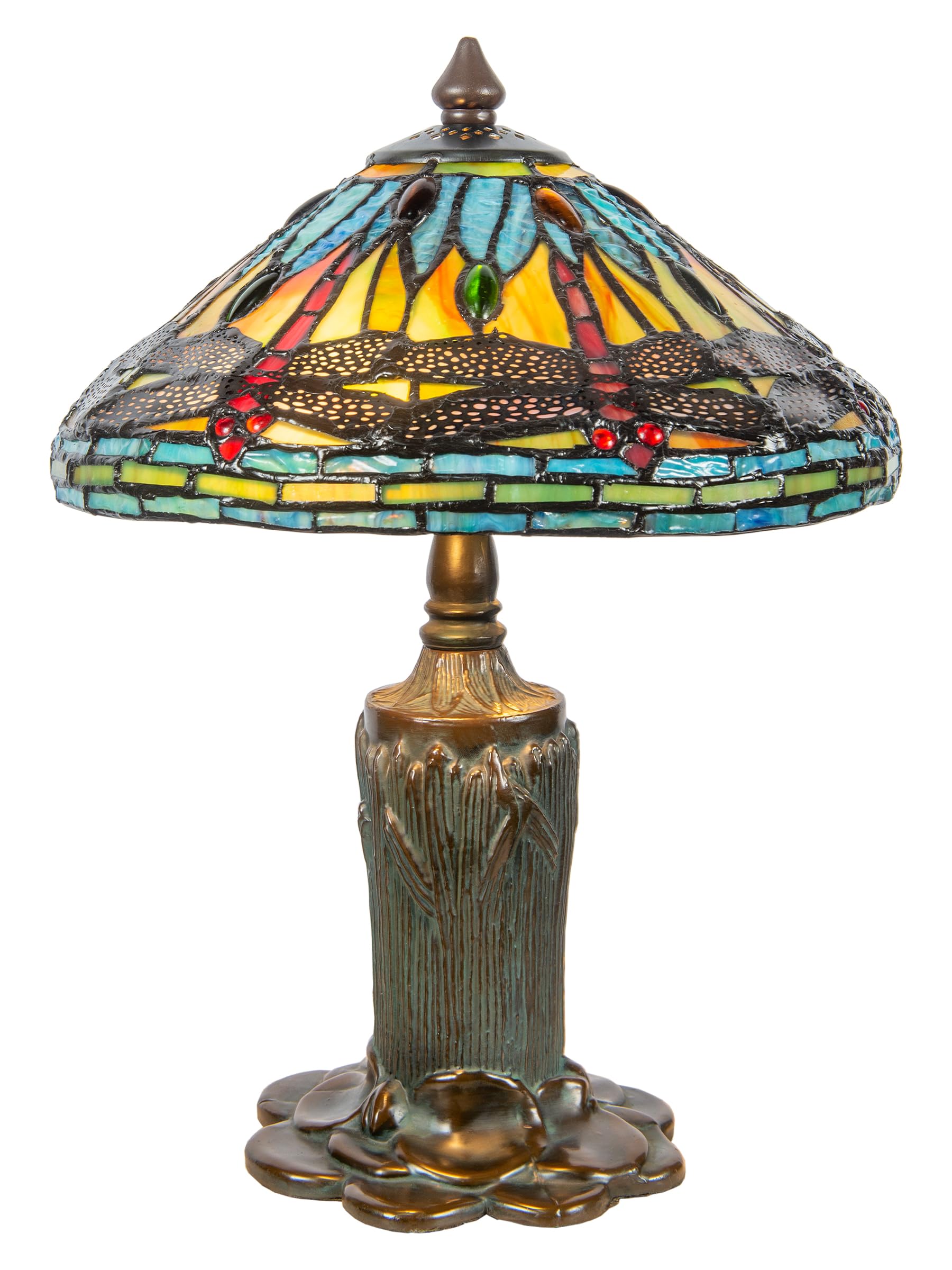 Dale Tiffany TT23090 Ladrillo Dragonfly Tiffany Table Lamp 13.5