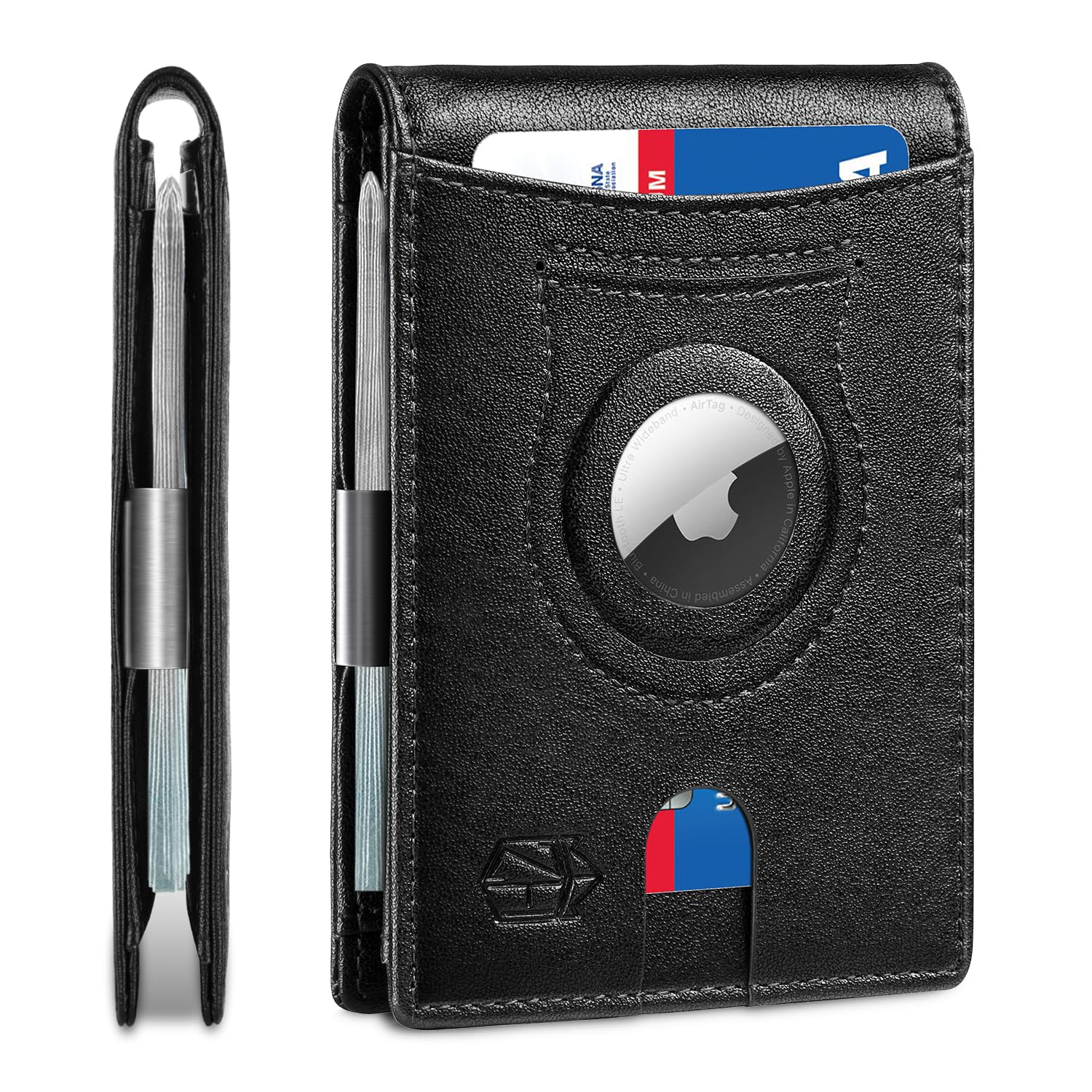 Zitahli Men's Wallets Airtag Holder Slim Rfid Leather with Gift Box