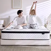 Colchão completo, colchão de tamanho completo de 30 cm em uma caixa, colchão híbrido com espuma viscoelástica e mola de bolso individual para isolamento de movimento, alívio de pressão, macio,