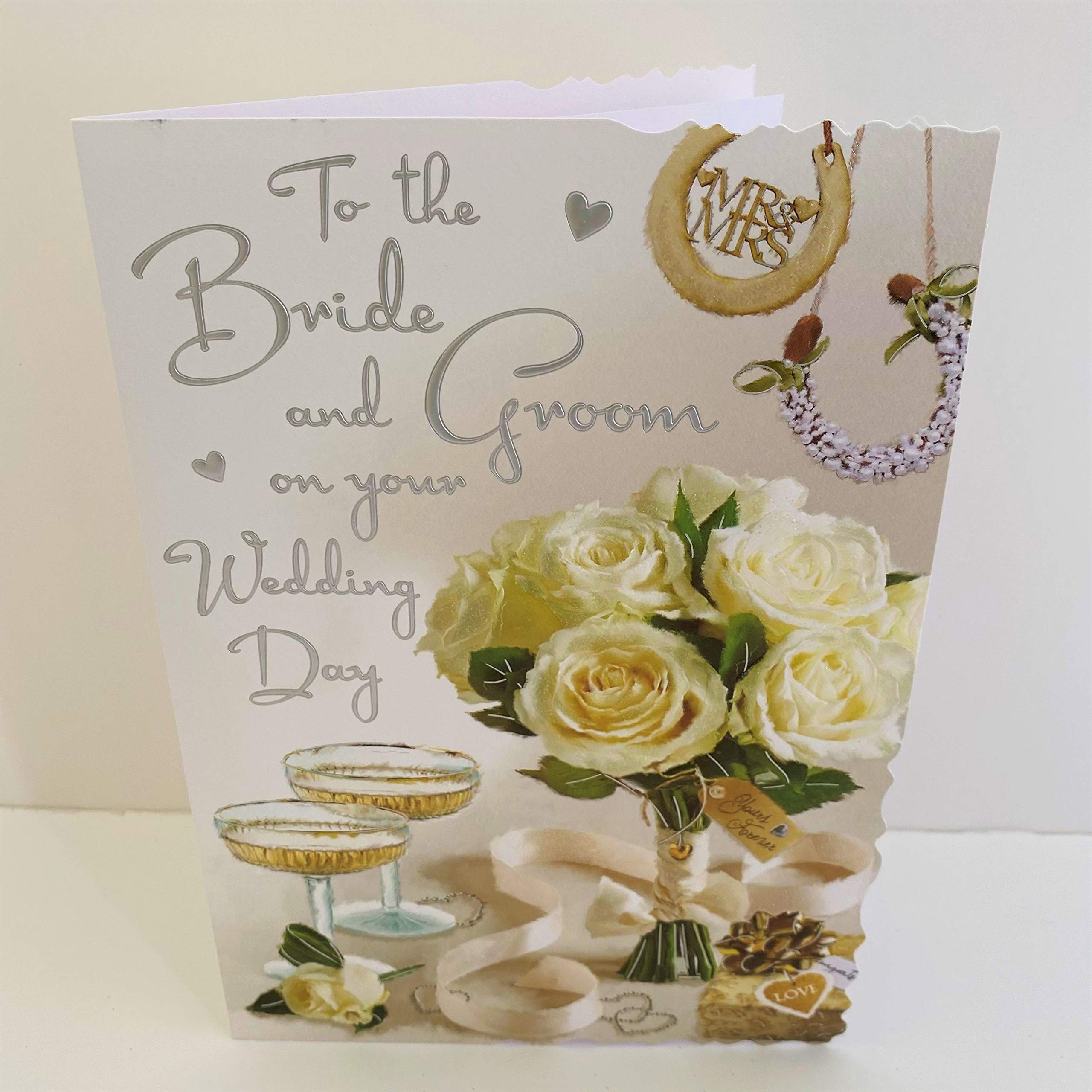 Wedding Card Champagne Glasses - Bride & Groom Gift -3