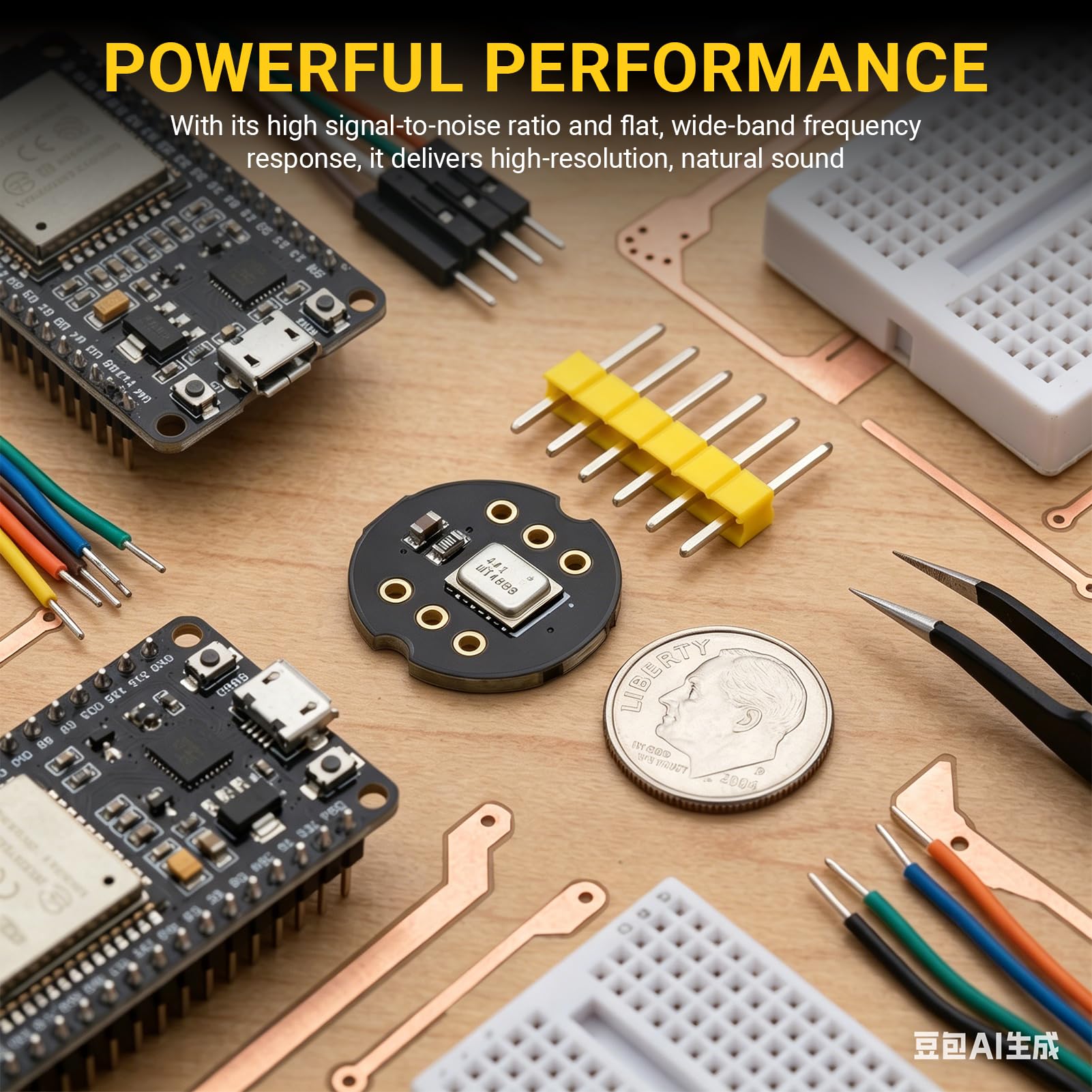 Produktbild von INMP441 MEMS-Mikrofon Modul – Omnidirektional, 24-Bit I2S, 1,8-3,3V, Für ESP32, Arduino, IoT & Sprachassistenten