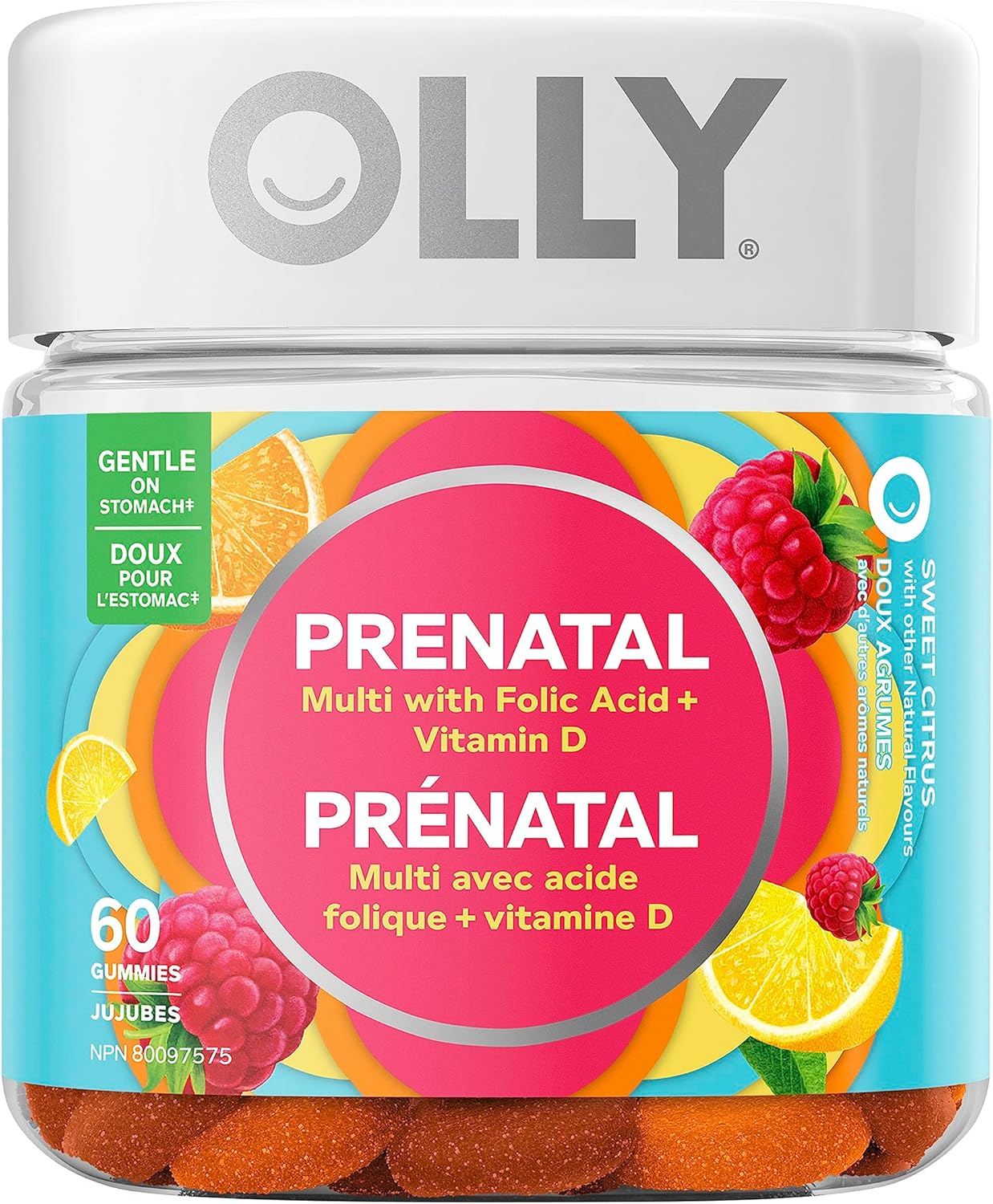 OLLY Prenatal Gummy Supplement with no artificial flavours and colours