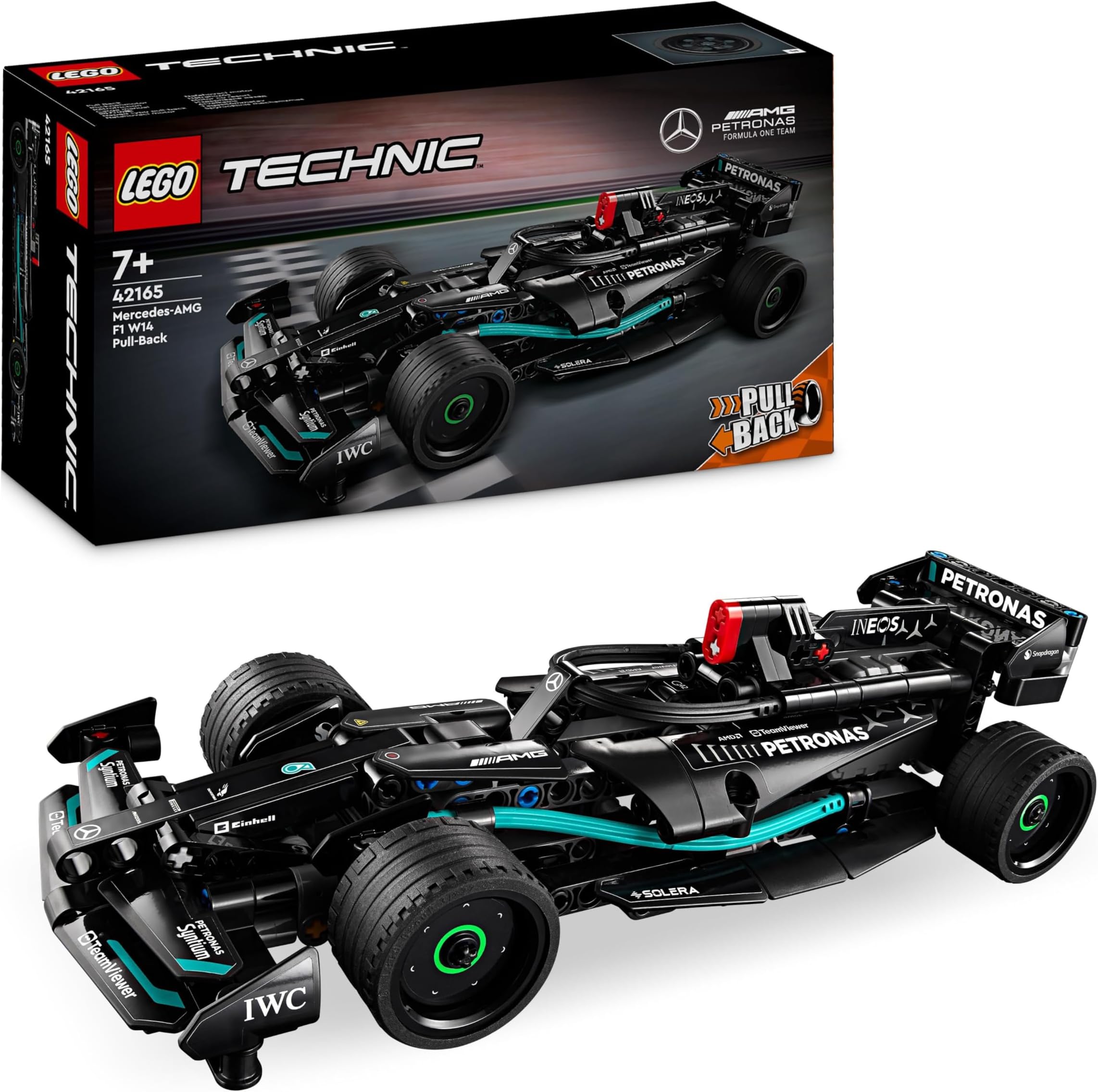 Technic Mercedes-AMG F1 W14 E Performance Race Car Toy for Kids, Boys and Girls aged 7 Plus Years Old, Pull-Back Model Vehicle Set, Bedroom Decoration, Birthday Gift Idea 42165