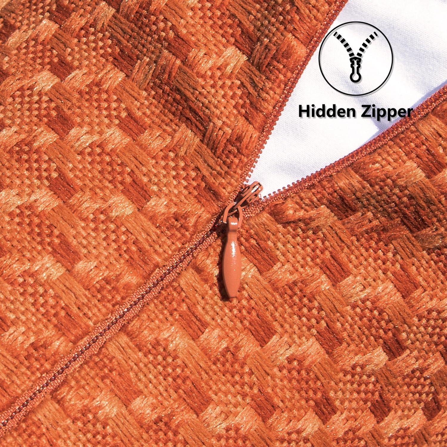 Kevin Textile Outdoor Fall Waterproof Throw Pillow Covers Pack of 2 Farmhouse Decorative Cushion Covers for Garden Patio Tent Balcony Bench Couch Sofa 24x24 Inch, Burnt Orange