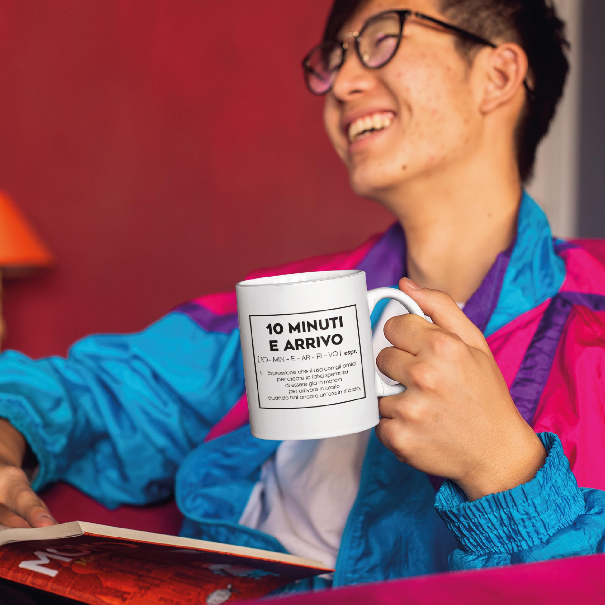 Gesar Tazza Divertente da Ufficio - Tazza " 10 Minuti e Arrivo " - Idee Regali Originali e Divertenti per Uomo e Donna - Tazza regalo di compleanno - Idee regalo di Natale - Frasi Divertenti