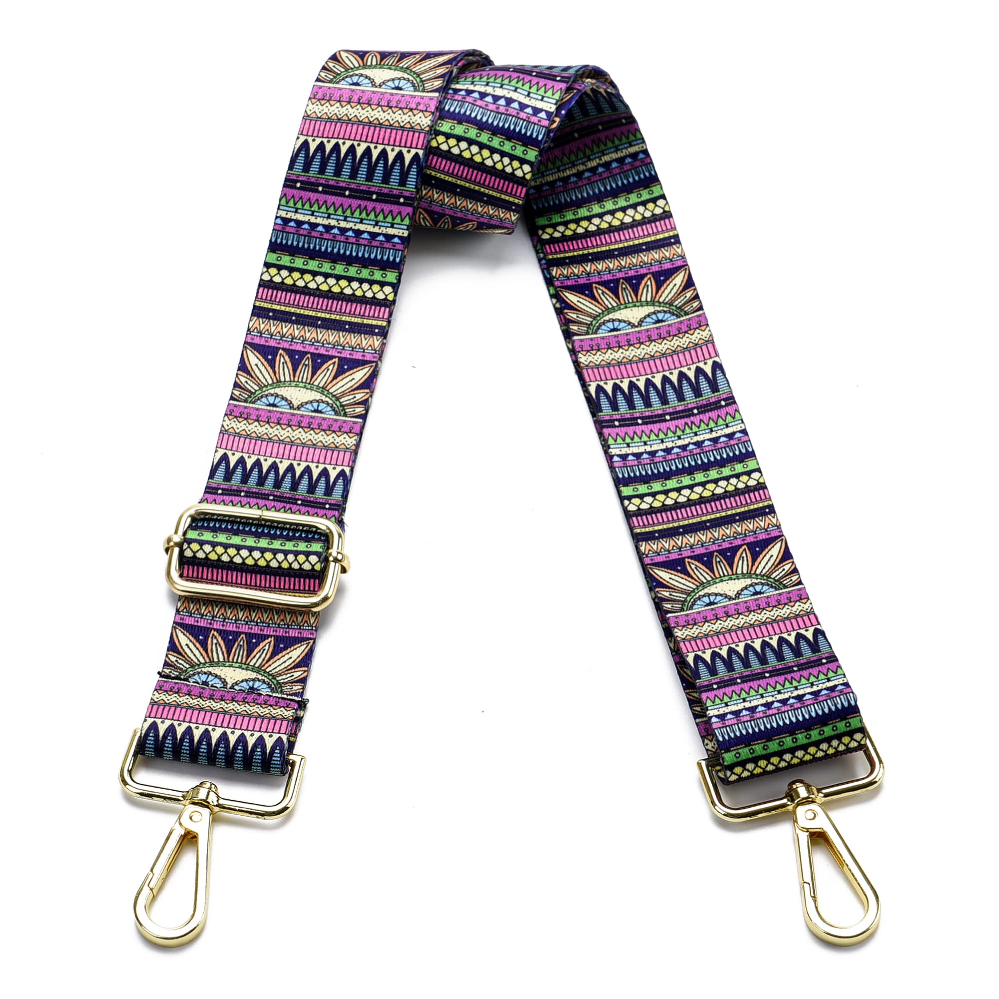 Purse Strap Gold Hardware Replacement Crossbody Bag Strap, Wide Adjustable Shoulder Strap