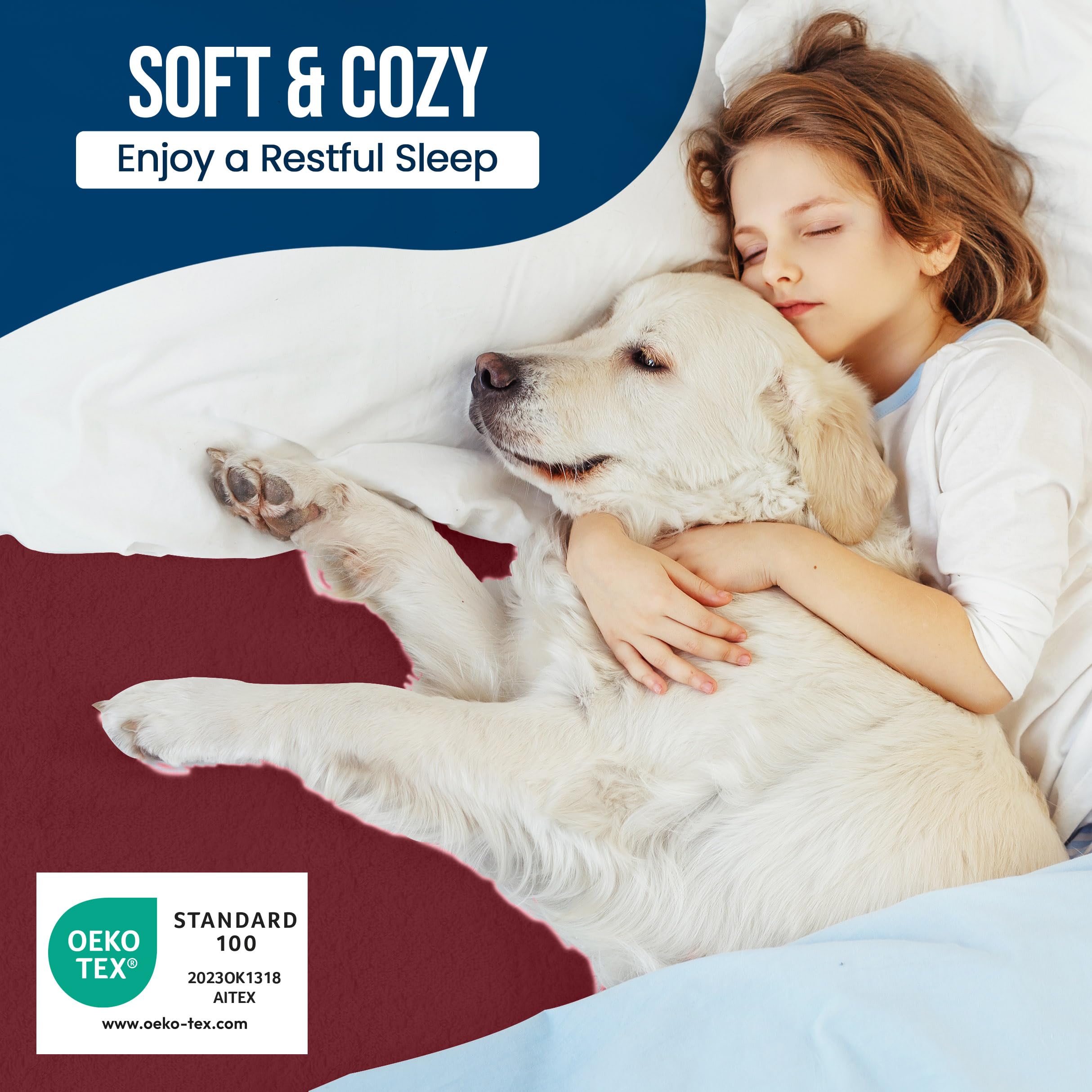 Utopia Bedding Waterproof Mattress Protector Queen Size, Premium Terry Mattress Cover 200 GSM, Breathable, Fitted Style with Stretchable Pockets (Burgundy): Pink Crib