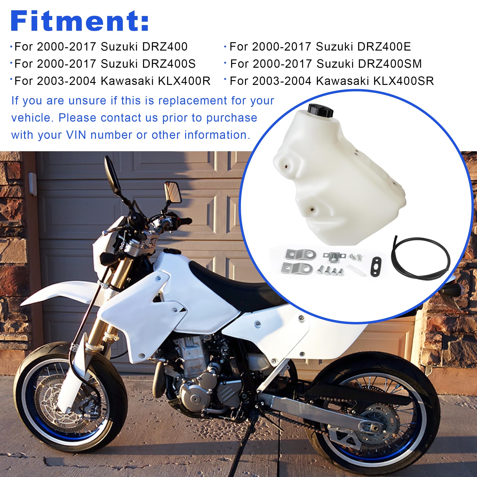 Amazon.com: Jetuplusllc Fuel Tank White For Suzuki DRZ400 E/S/SM